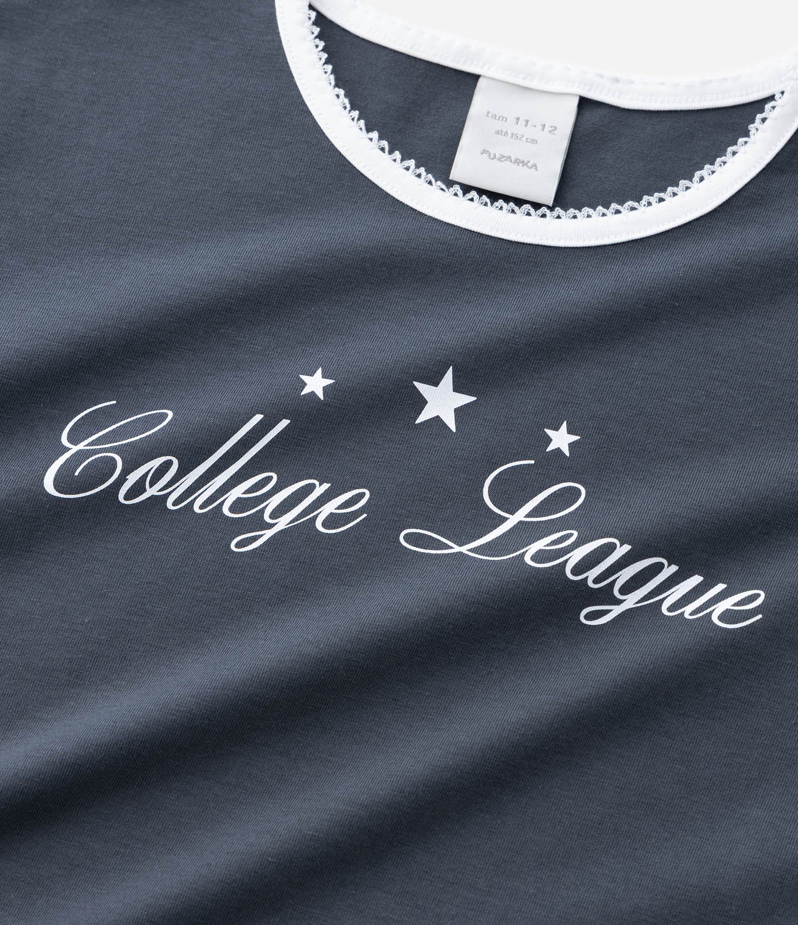 Camiseta Infantil Baby Look com Lettering – Tam 7 a 16 Anos Cinza Chumbo 5