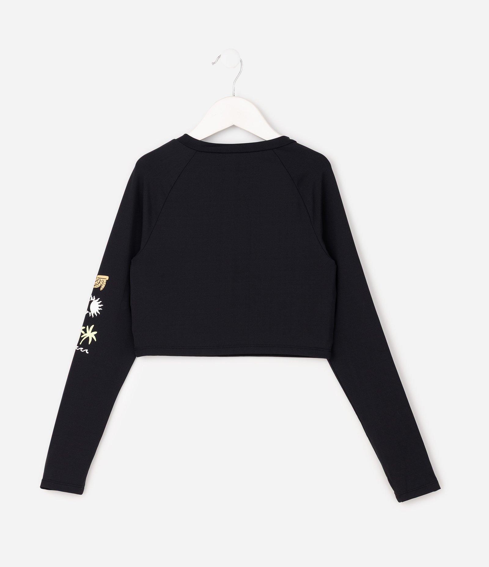 Conjunto Praia Infantil UV com Zíper Frontal Infantil - Tam 5 a 14 Anos Preto 3