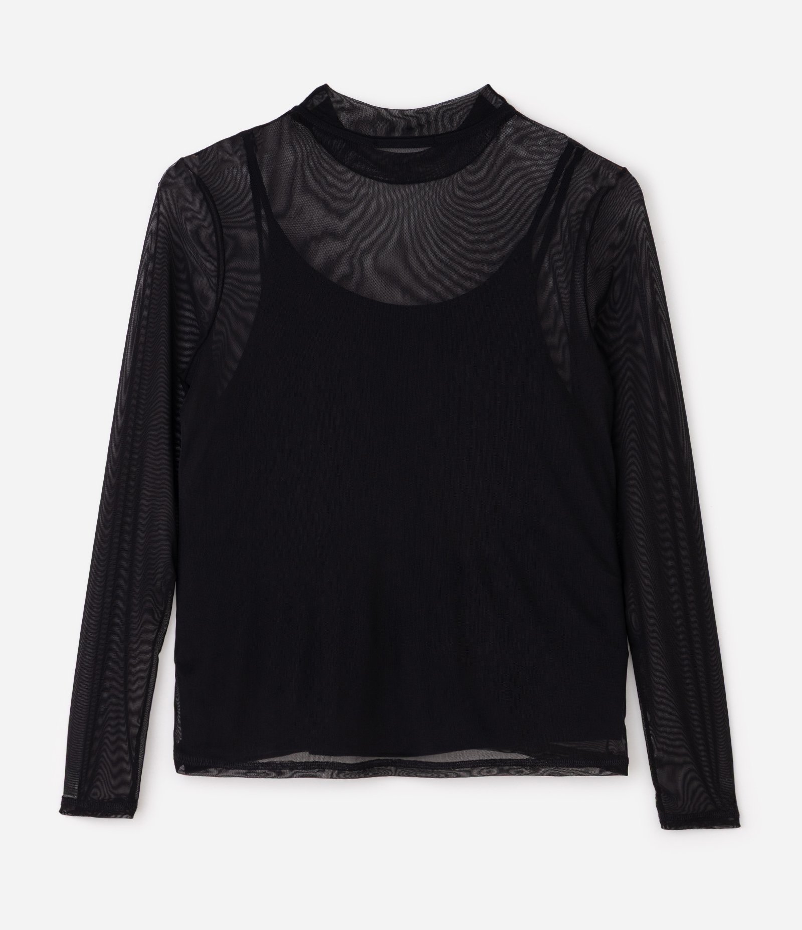 Blusa em Tule com Anágua e Golinha Curve & Plus Size Preto 5