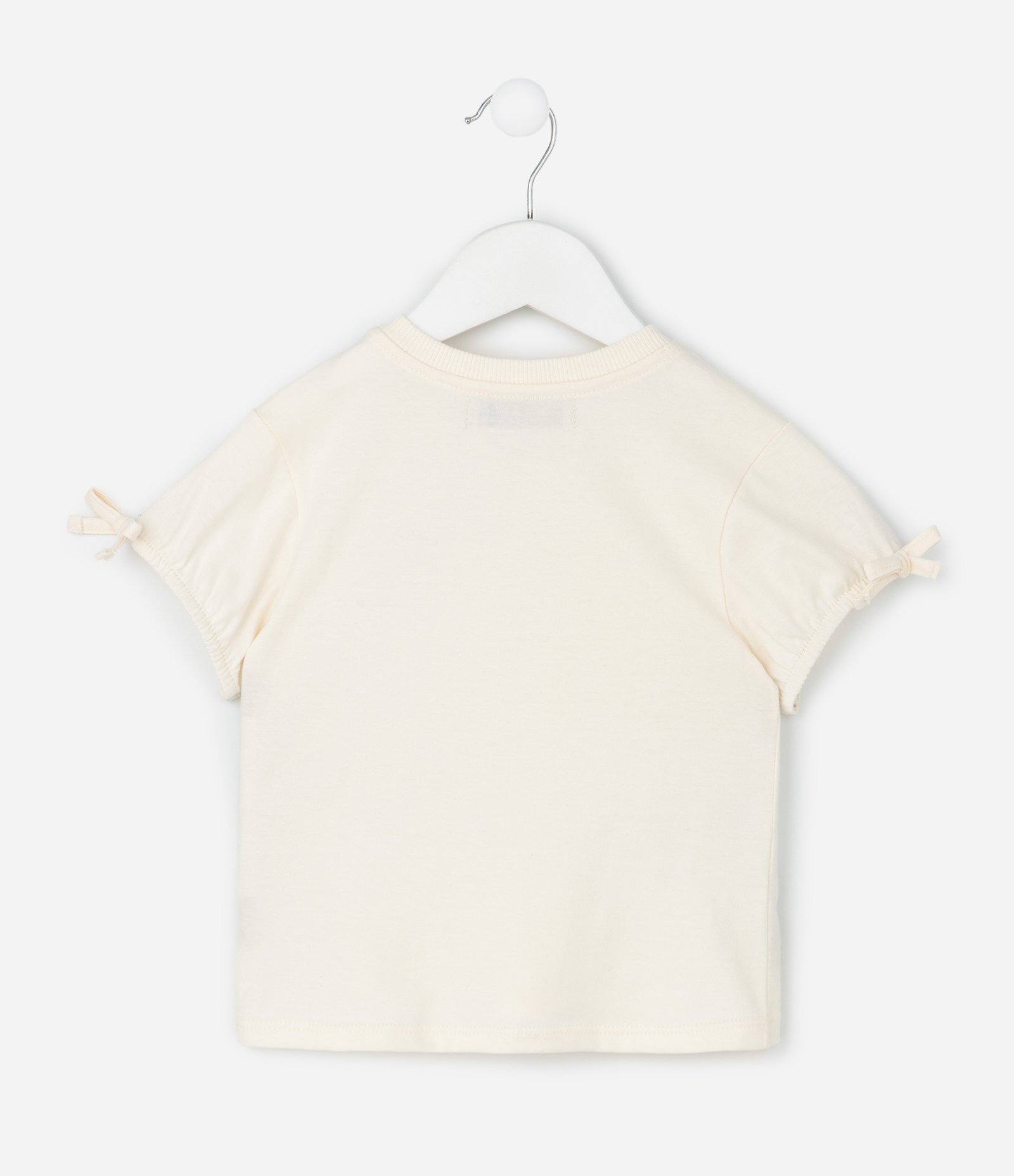 Blusa Infantil com Aplicação de Borboletas de Paetê – Tam 1 a 6 Anos Bege Claro 2