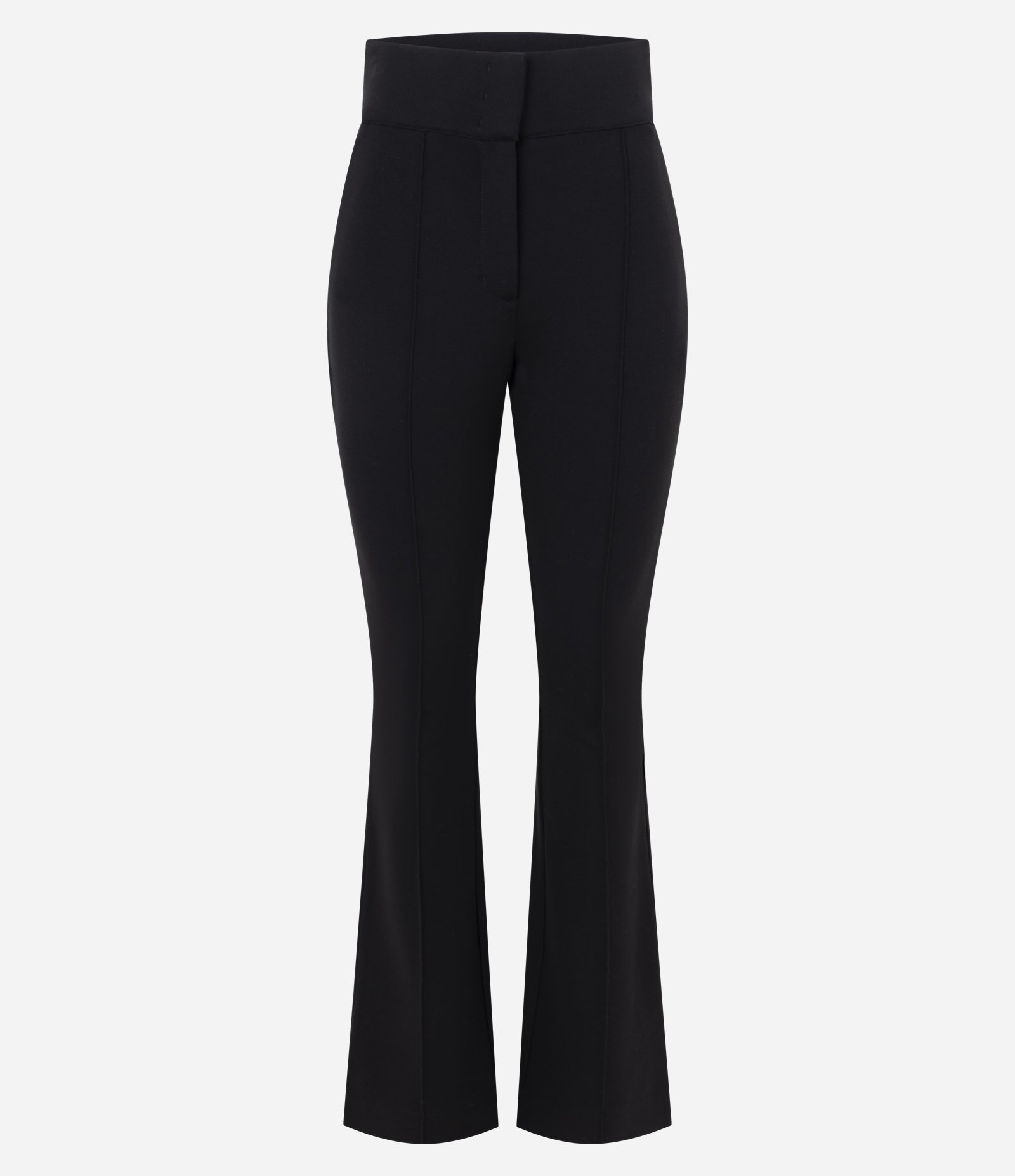 Calça Flare em Ponto Roma com Cós Alto Preto 1