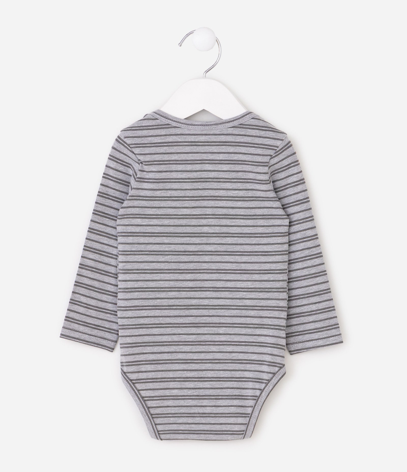 Body Infantil Listrado Mommy is My Bestie - Tam 0 a 18 Meses Cinza 2