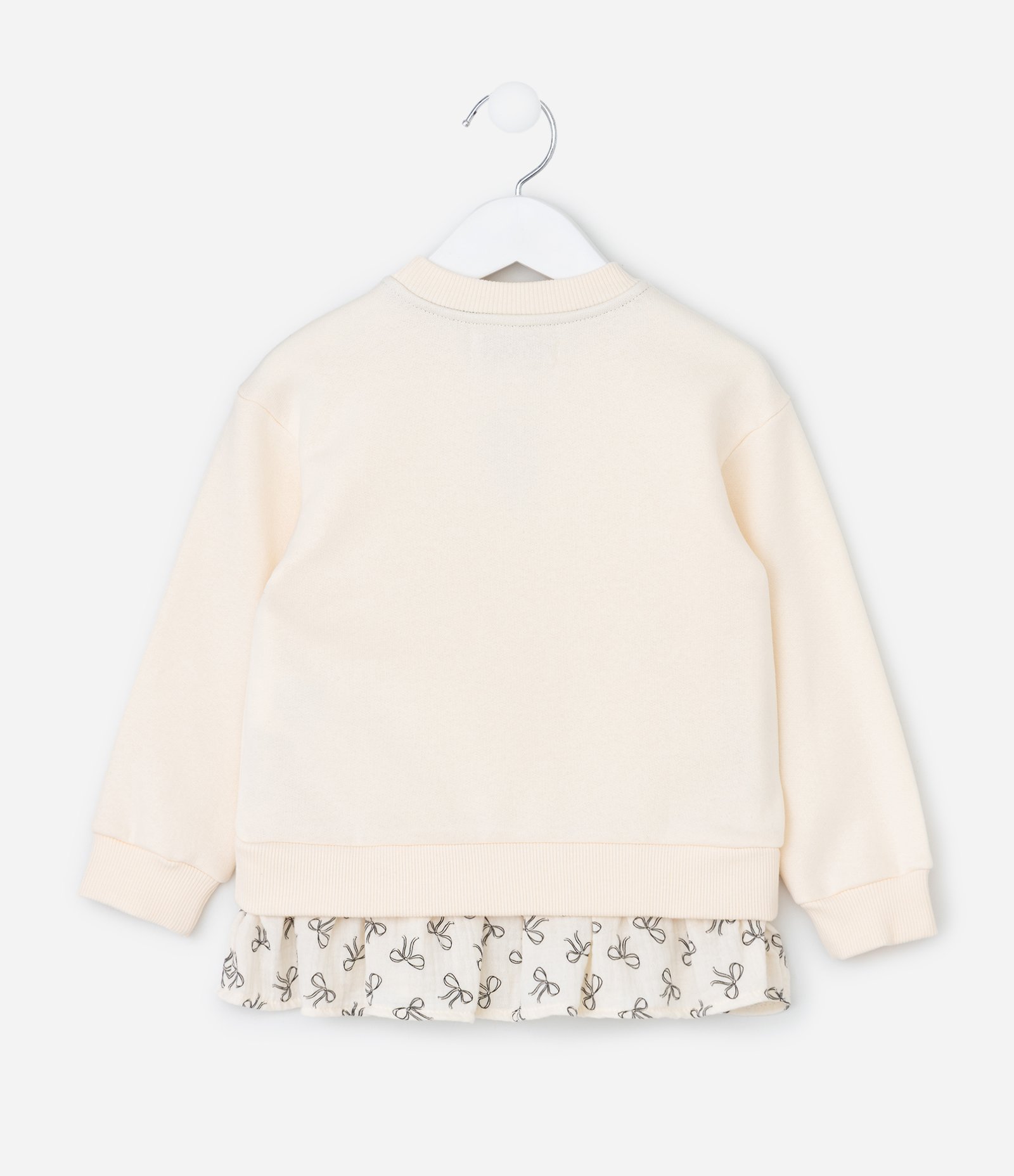 Casaco Infantil com Bordado de Laço e Babado Estampado – Tam 1 a 6 Anos Off White 2