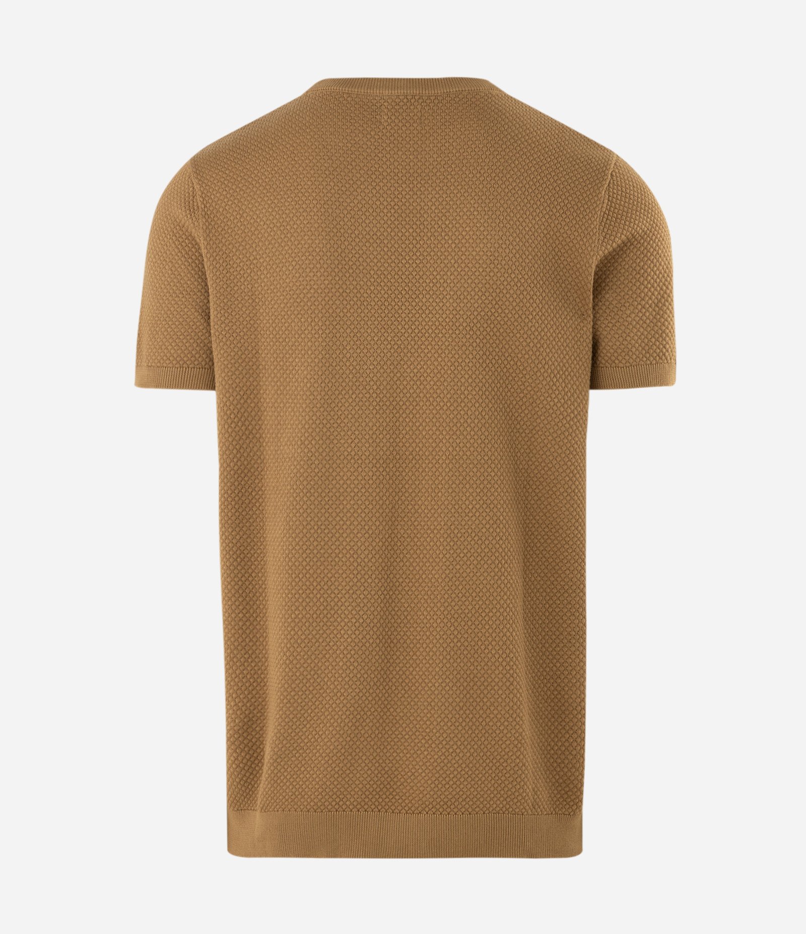 Camiseta Tricô Slim Texturizada Marrom 6