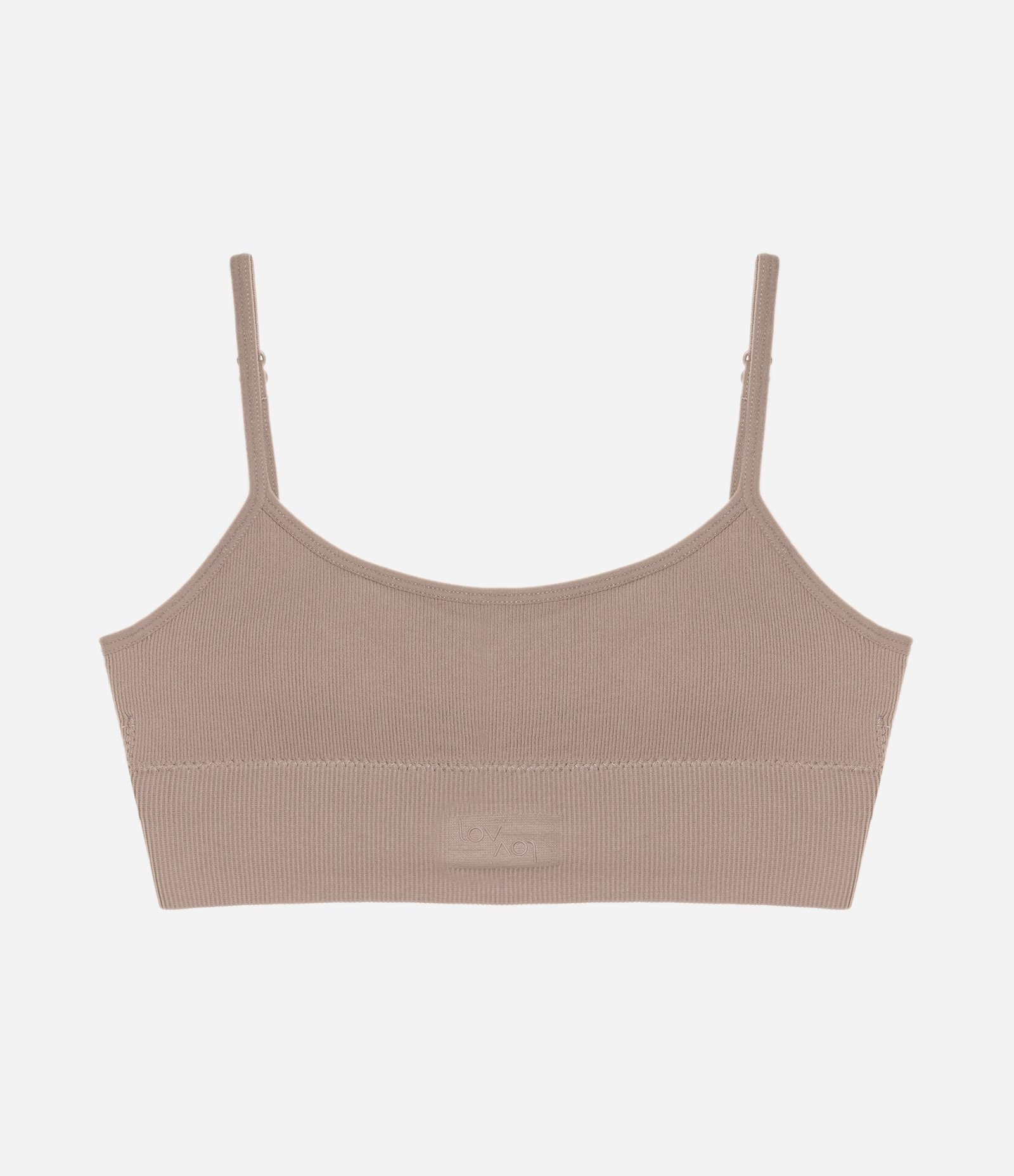 Sutiã Top com Bojo Removível Texturizado Seamless Marrom 1