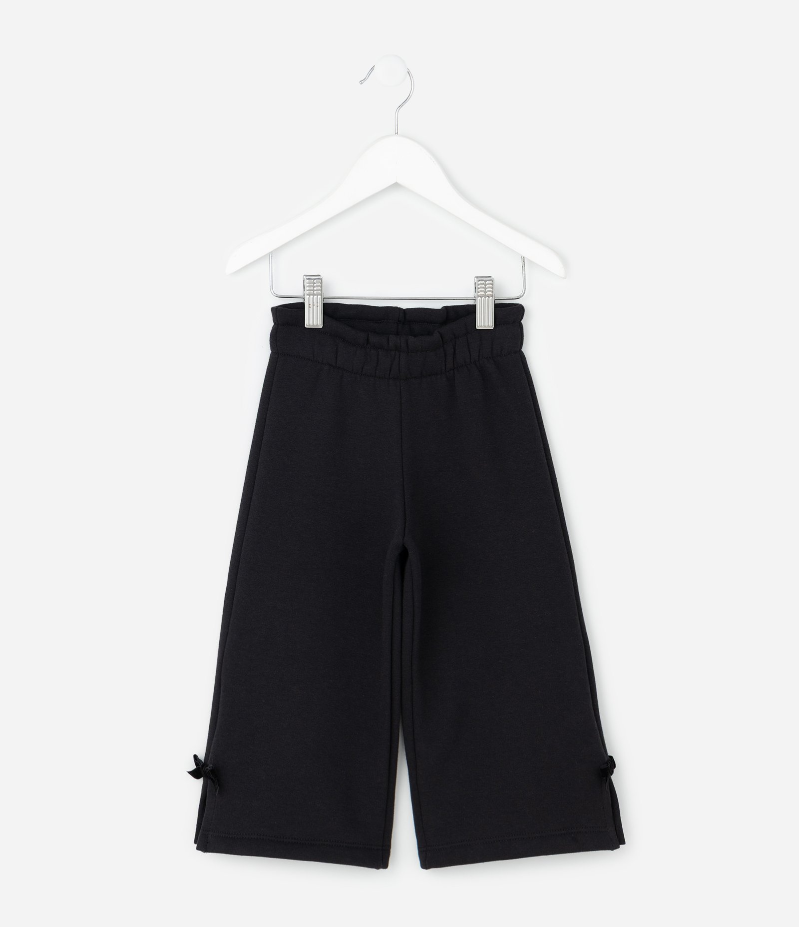 Calça Wide Leg Infantil com Lacinhos Laterais – Tam 1 a 6 Anos Preto 1