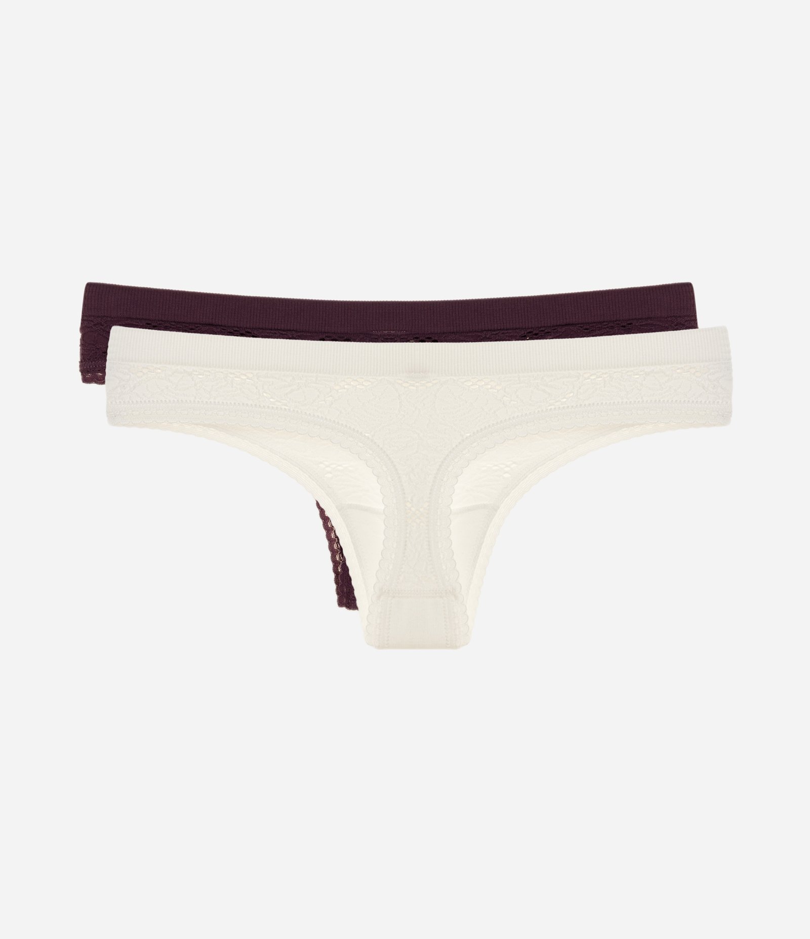 Kit 02 Calcinhas Biquíni Fio Seamless Branco/Roxo 2