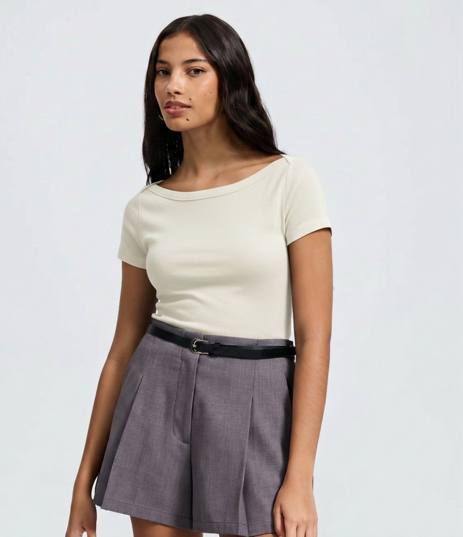 Blusa em Modal com Decote Canoa Branco 1