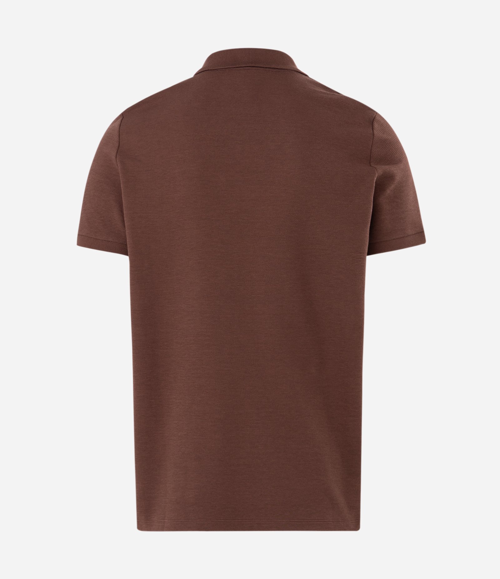 Camisa Polo Slim com Botões e Textura Canelada Marrom 6