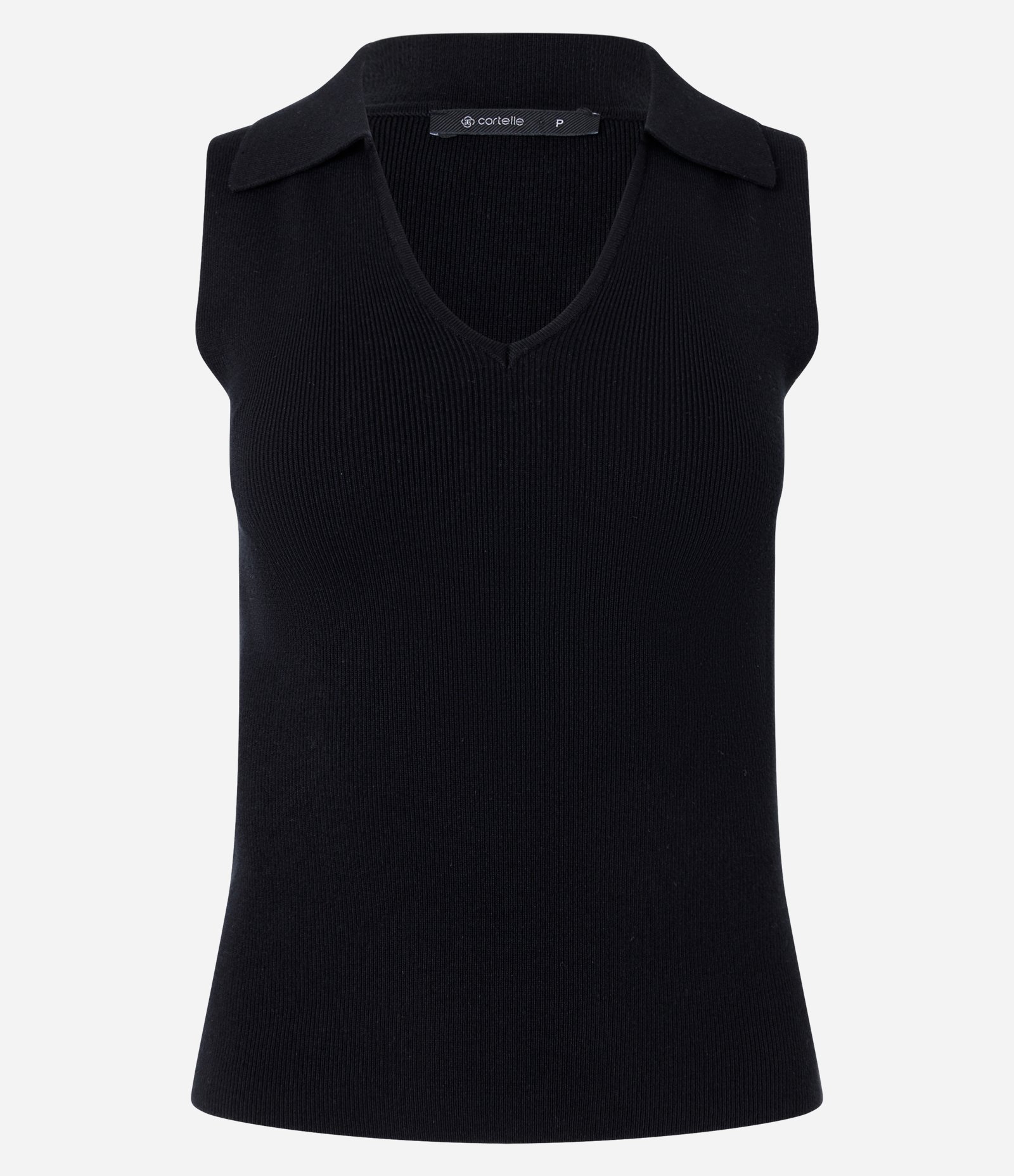 Blusa em Tricô com Gola Polo Preto 7