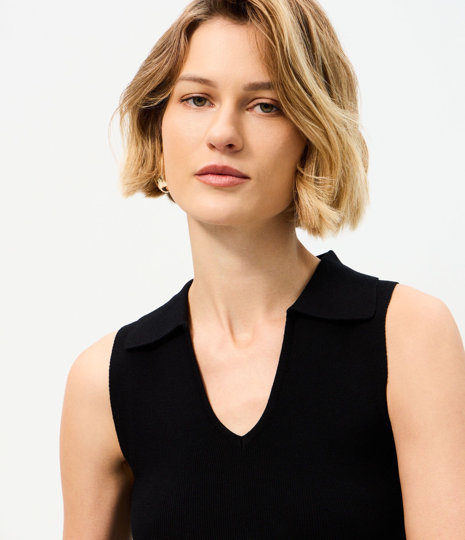 Blusa em Tricô com Gola Polo Preto 3