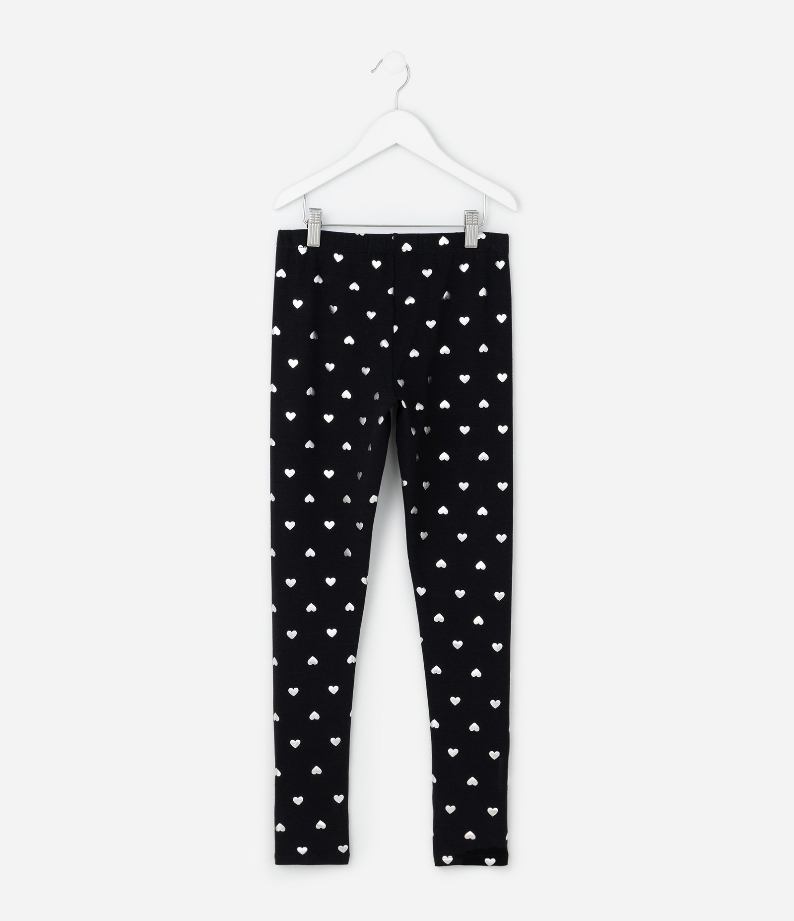 Calça Infantil Legging com Estampa Corações em Foil – Tam 5 a 14 Anos Preto 3