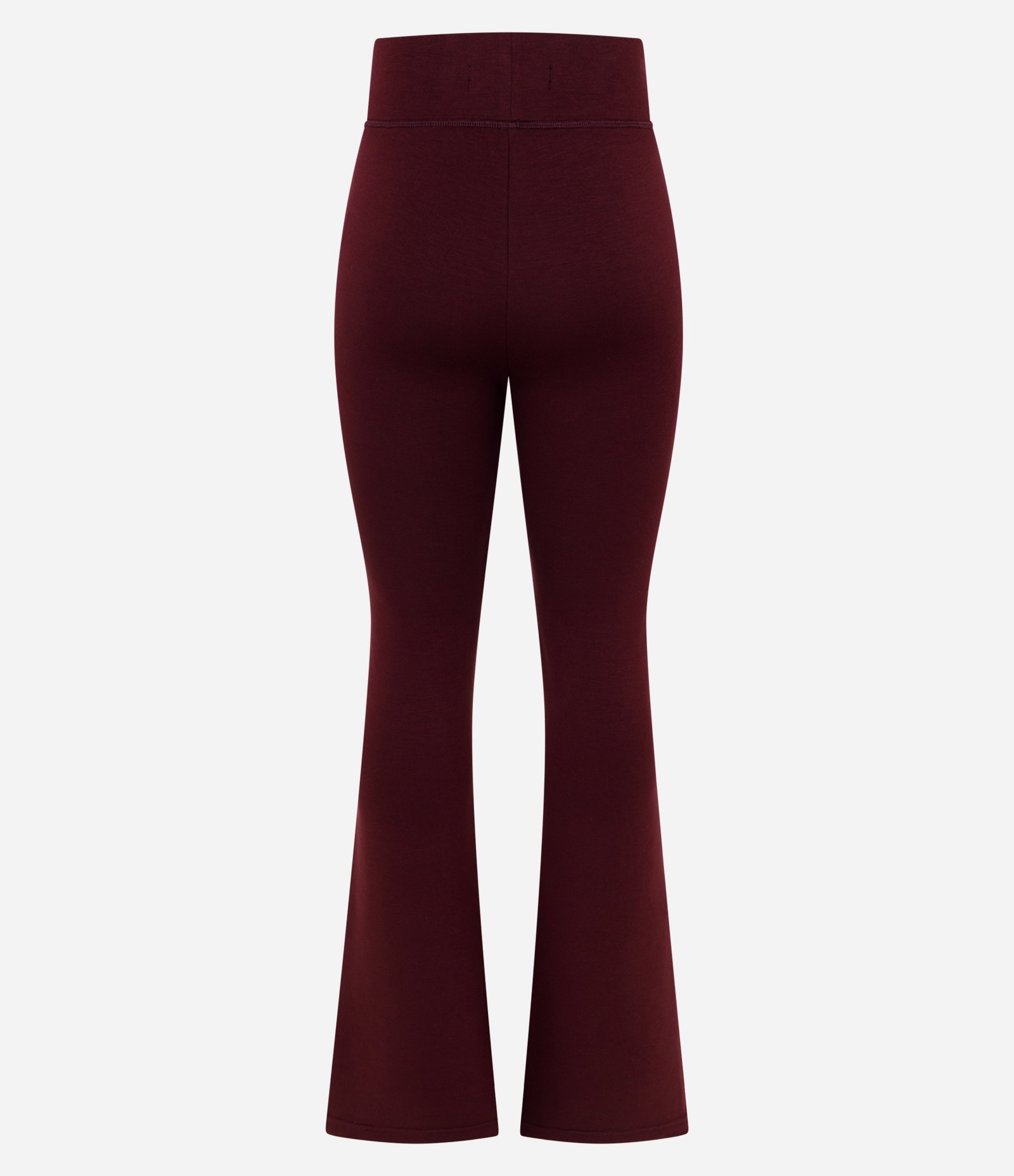 Calça Flare em Microfibra com Cós Largo Vinho 2