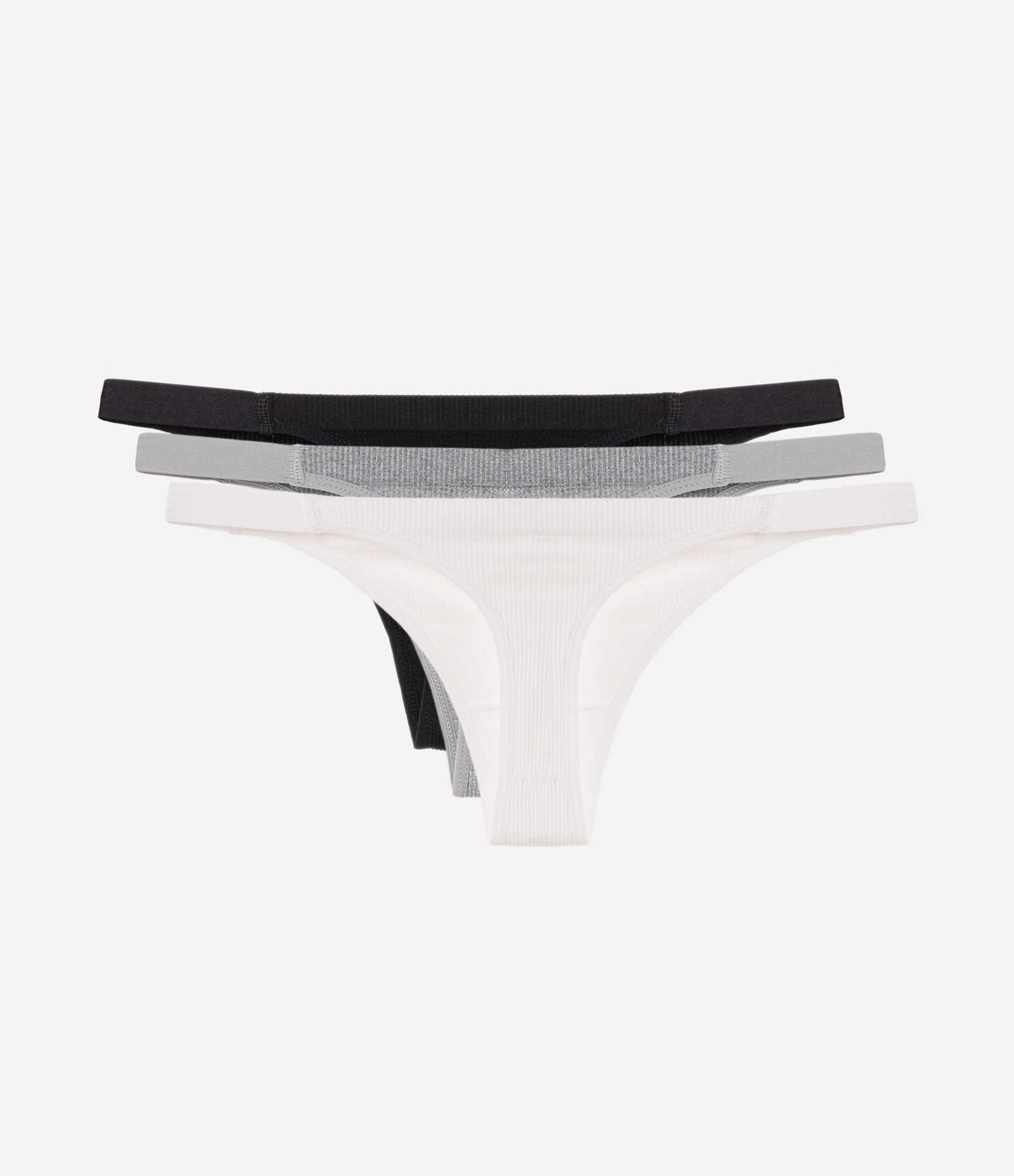 Kit 03 Calcinhas String Fio Seamless Preto/Cinza/Branco 2