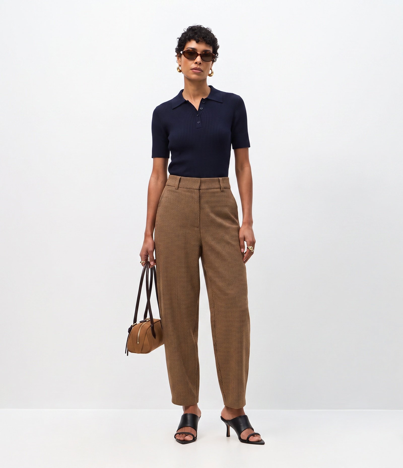 Blusa em Tricô com Gola Polo e Botões Frontais Azul 2