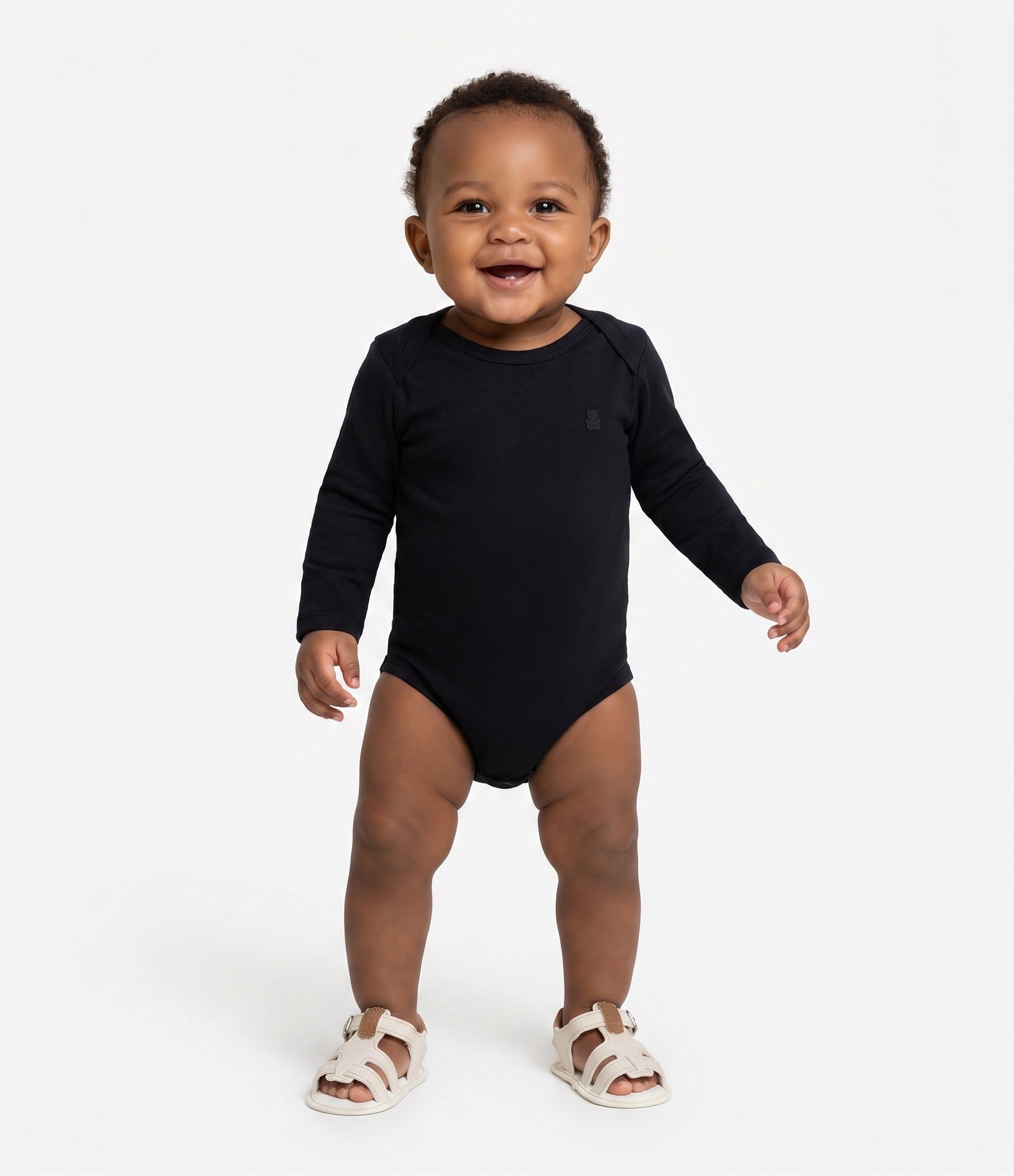 Body Infantil em Malha Térmica e Manga Longa – Tam RN a 18 Meses Preto 1