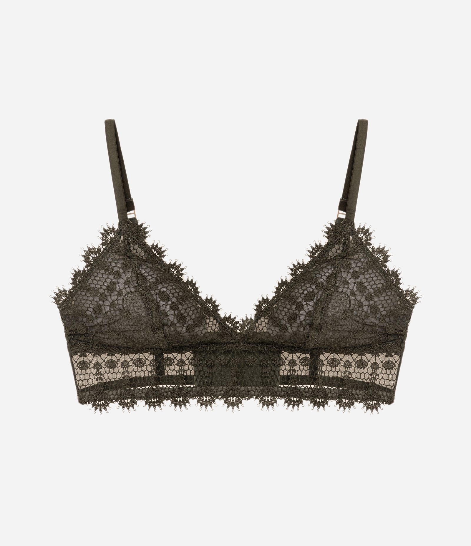 Sutiã Top em Tule Floral com Detalhes em Renda Verde 5