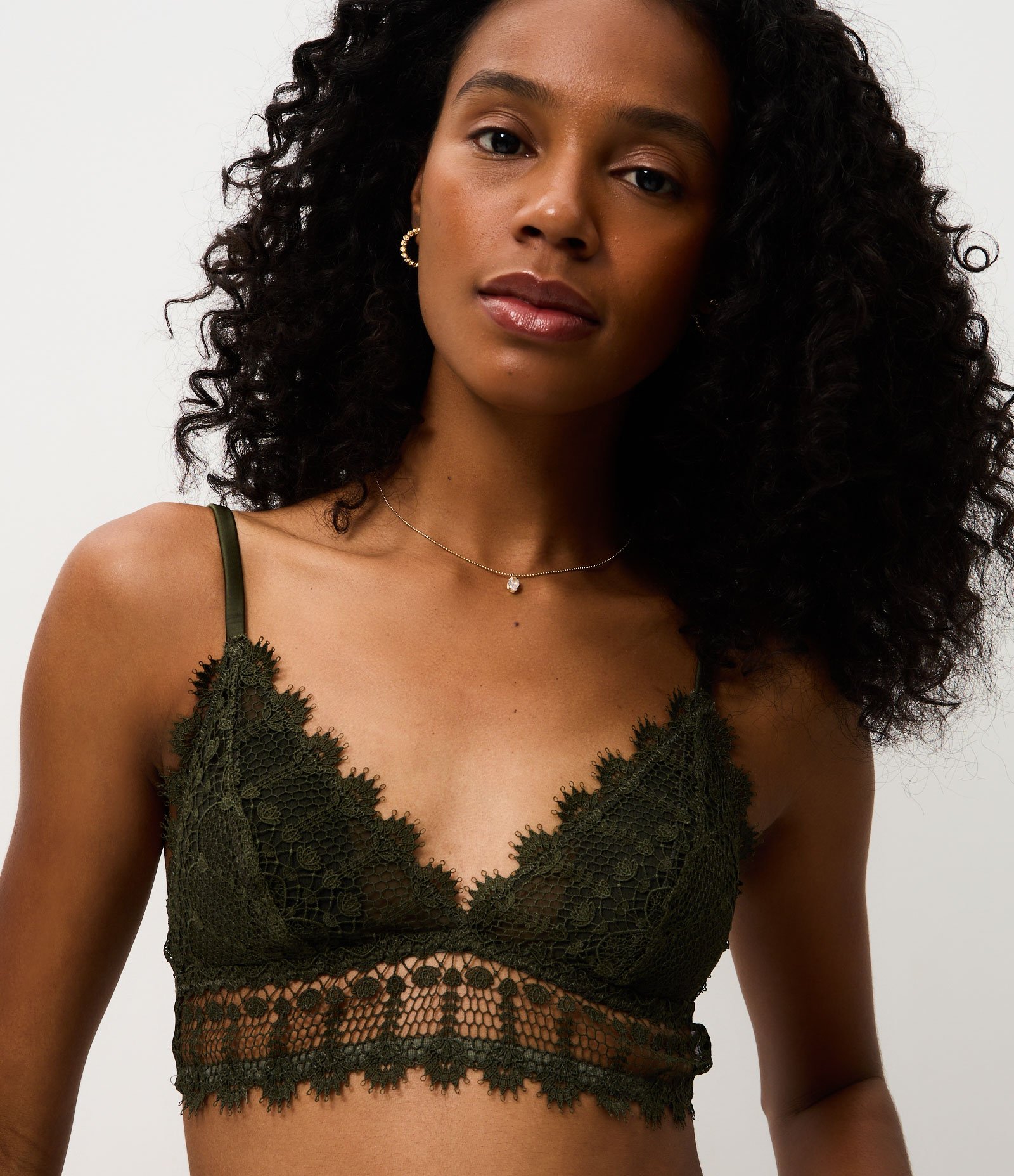 Sutiã Top em Tule Floral com Detalhes em Renda Verde 3