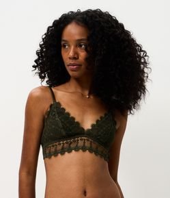 Sutiã Top em Tule Floral com Detalhes em Renda