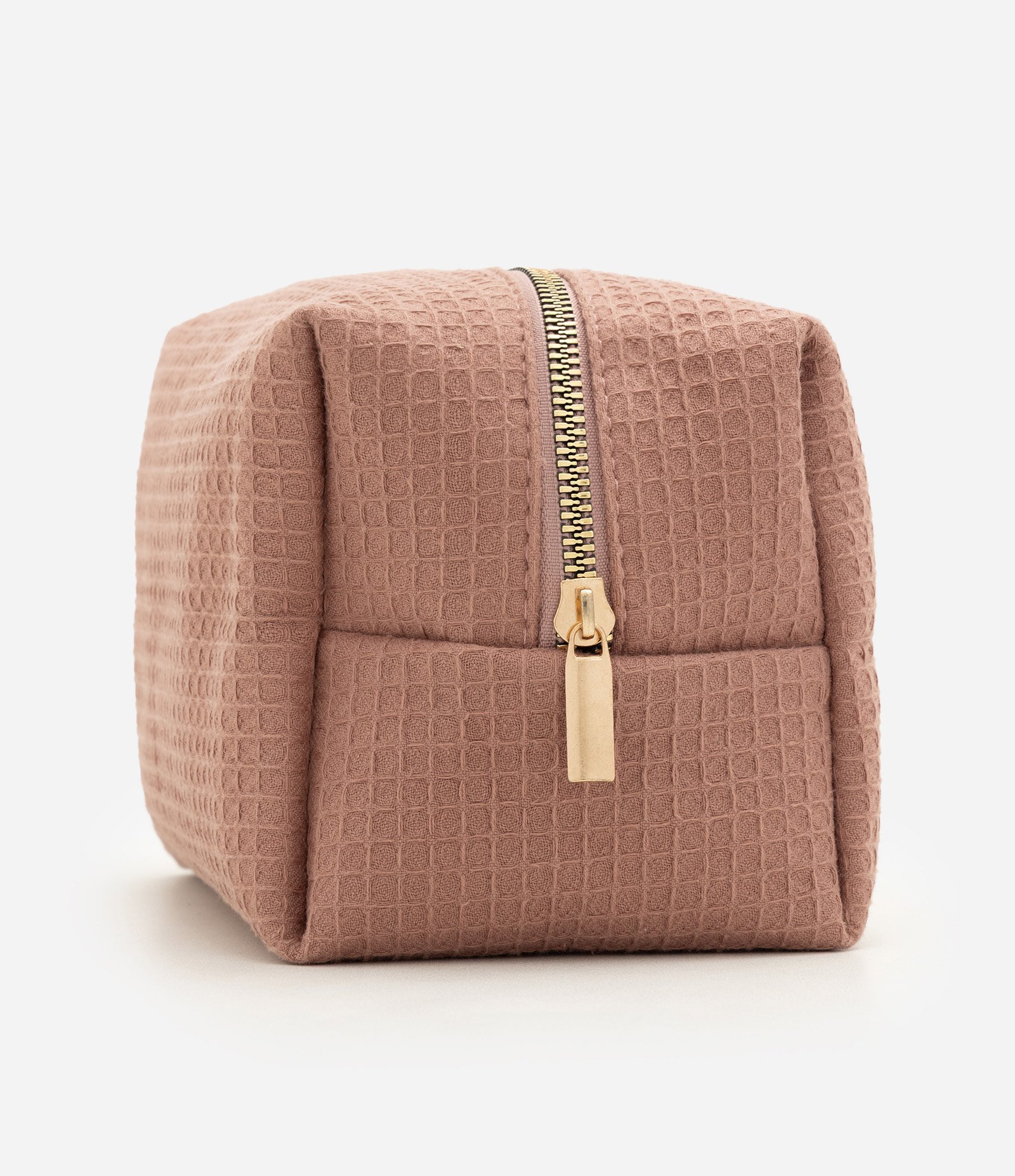 Necessaire Retangular Média com Textura Marrom 2