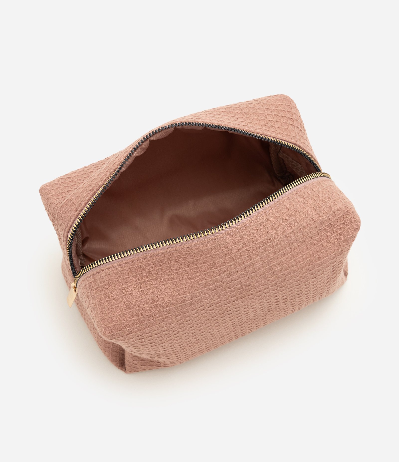 Necessaire Retangular Média com Textura Marrom 5