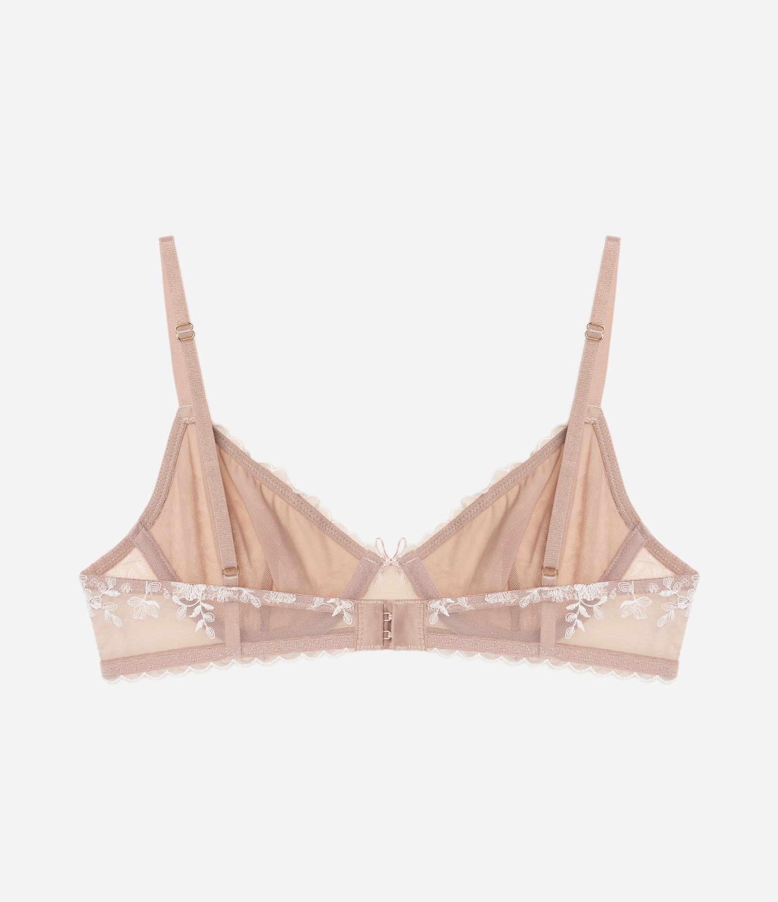 Sutiã Meia Taça Sem Bojo com Aro em Tule Bordado Floral Rose 6