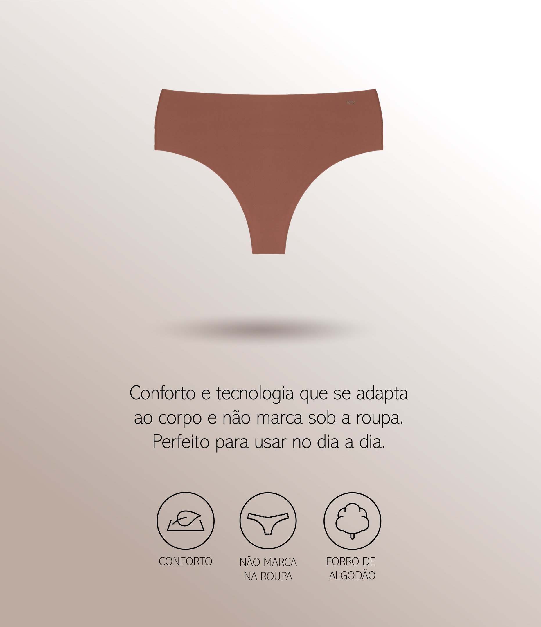 Calcinha Fio Alta em Microfibra Marrom 5