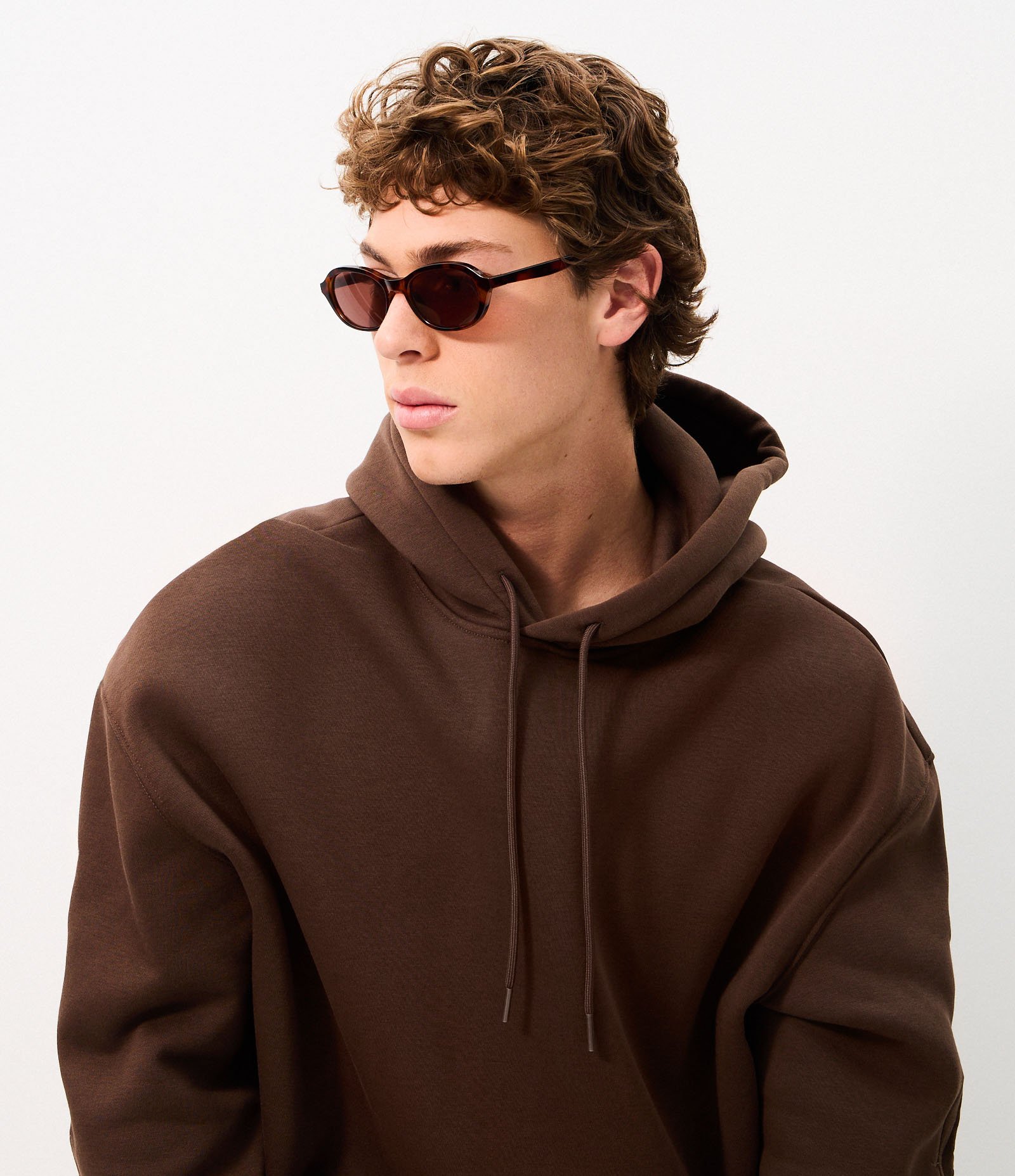 Blusão Masculino Moletom Paradise com Capuz Marrom 1