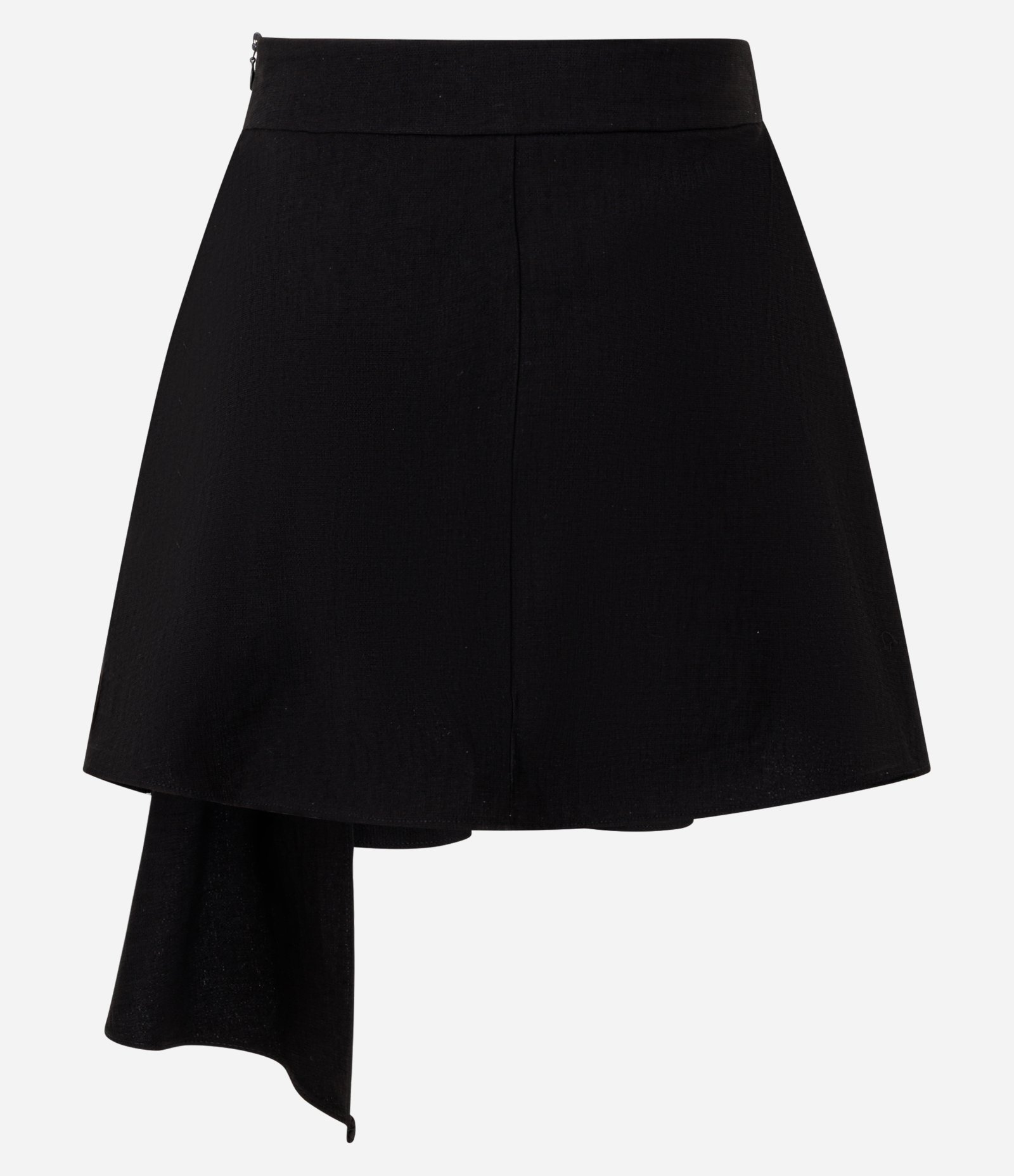 Saia Curta em Alfaiataria com Efeito de Laço Frontal Preto 3