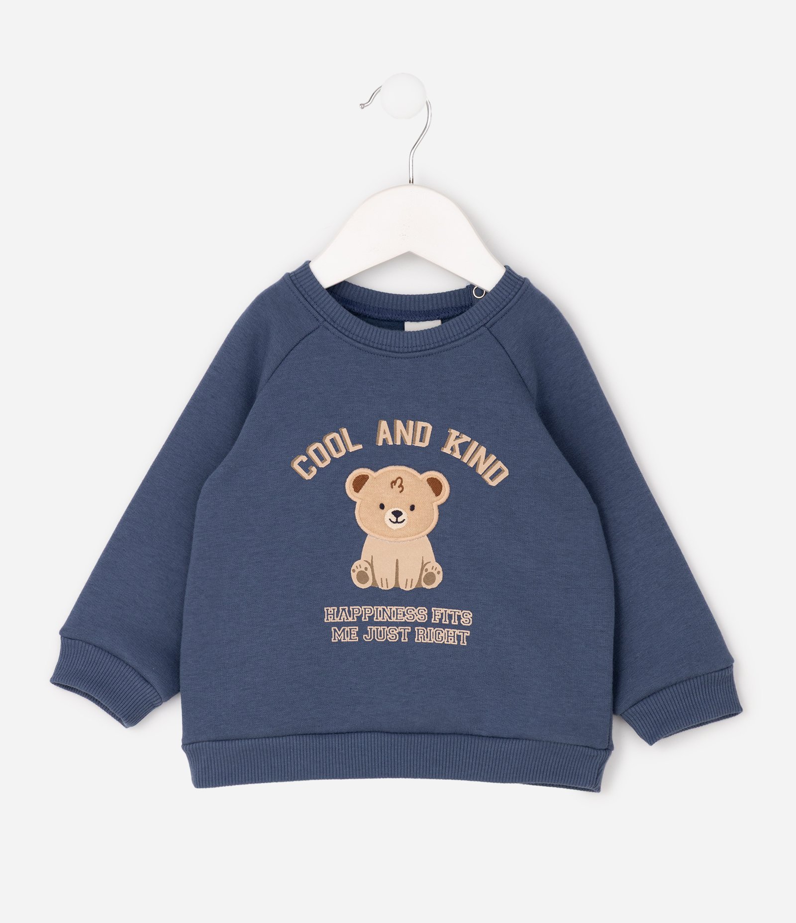 Conjunto Infantil Moletom com Estampa Urso – Tam 0 a 18 Meses Azul/Bege 3