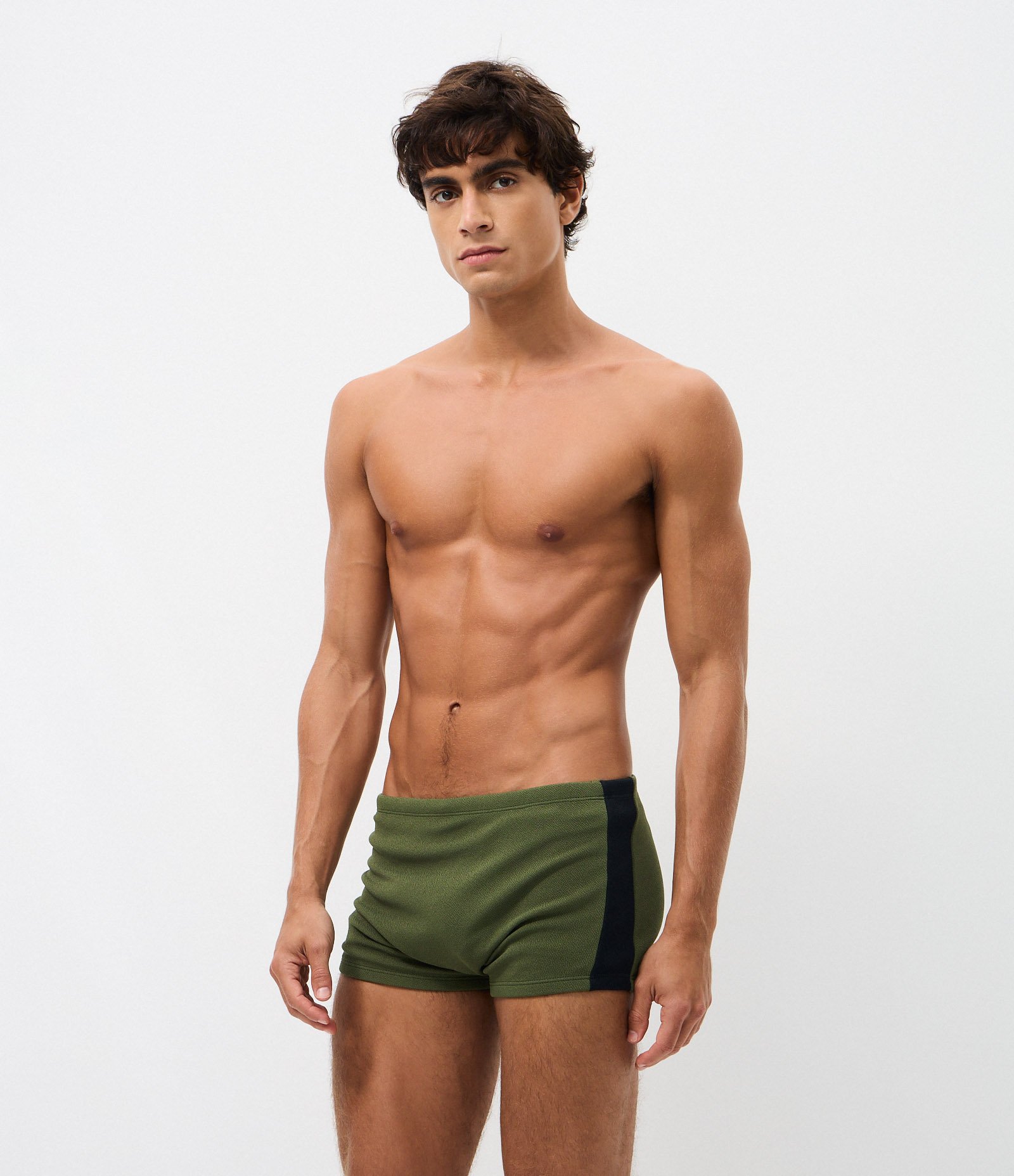 Sunga Boxer em Microfibra com Detalhe de Recorte Verde 1