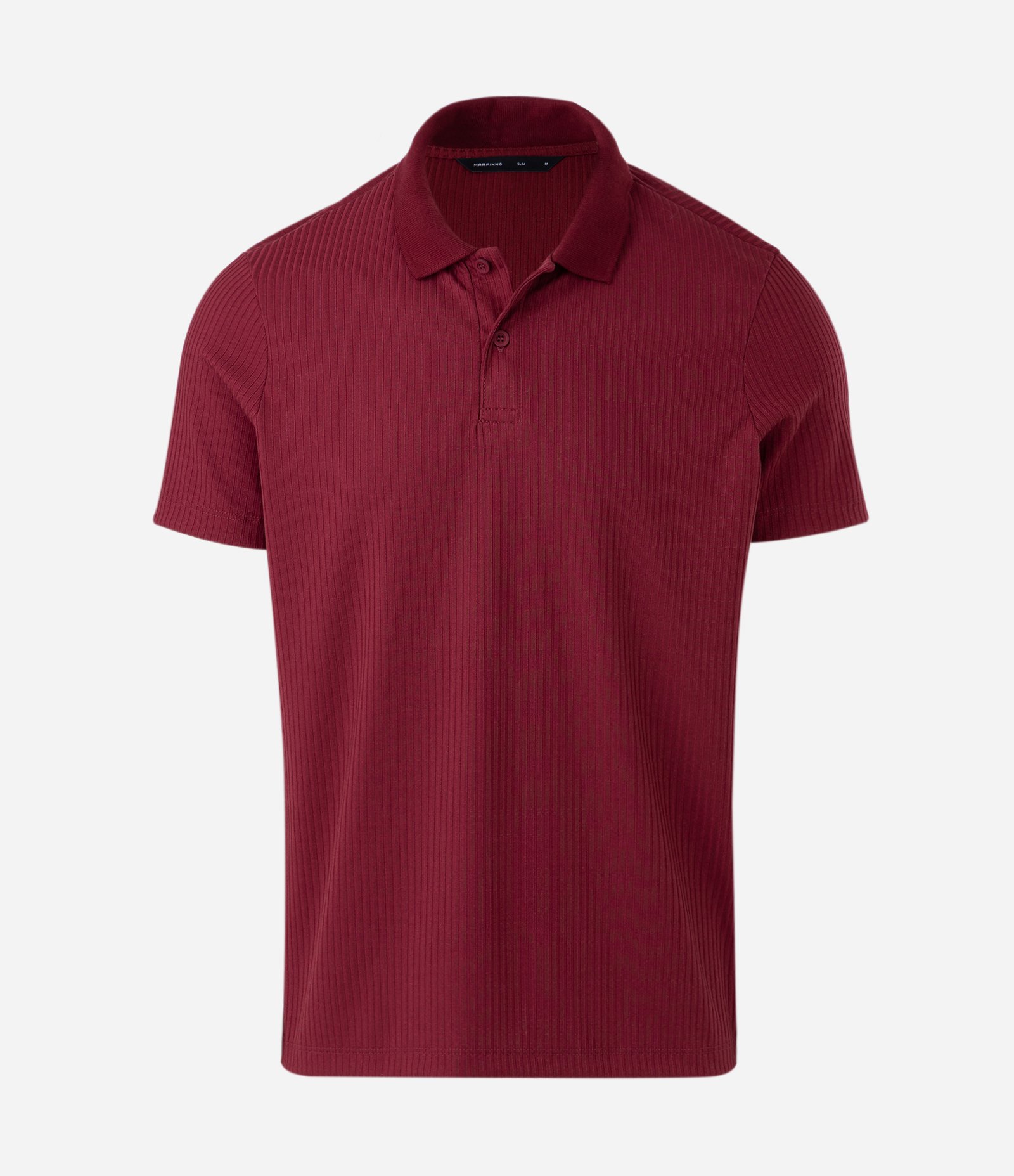 Camisa Slim com Gola Polo e Textura Canelada Vermelho 5