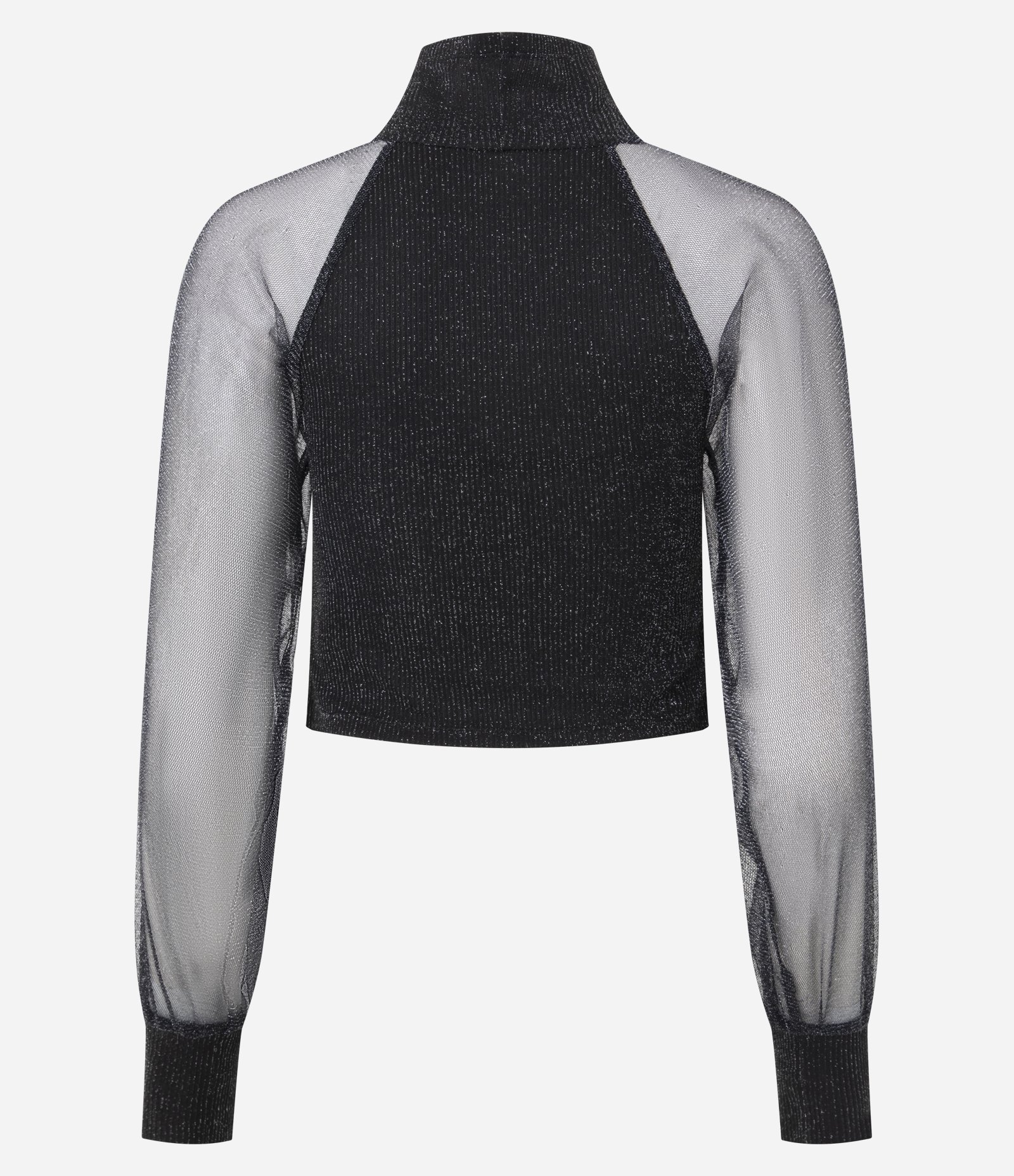 Blusa em Tricô Metalizado com Gola Alta Preto 3