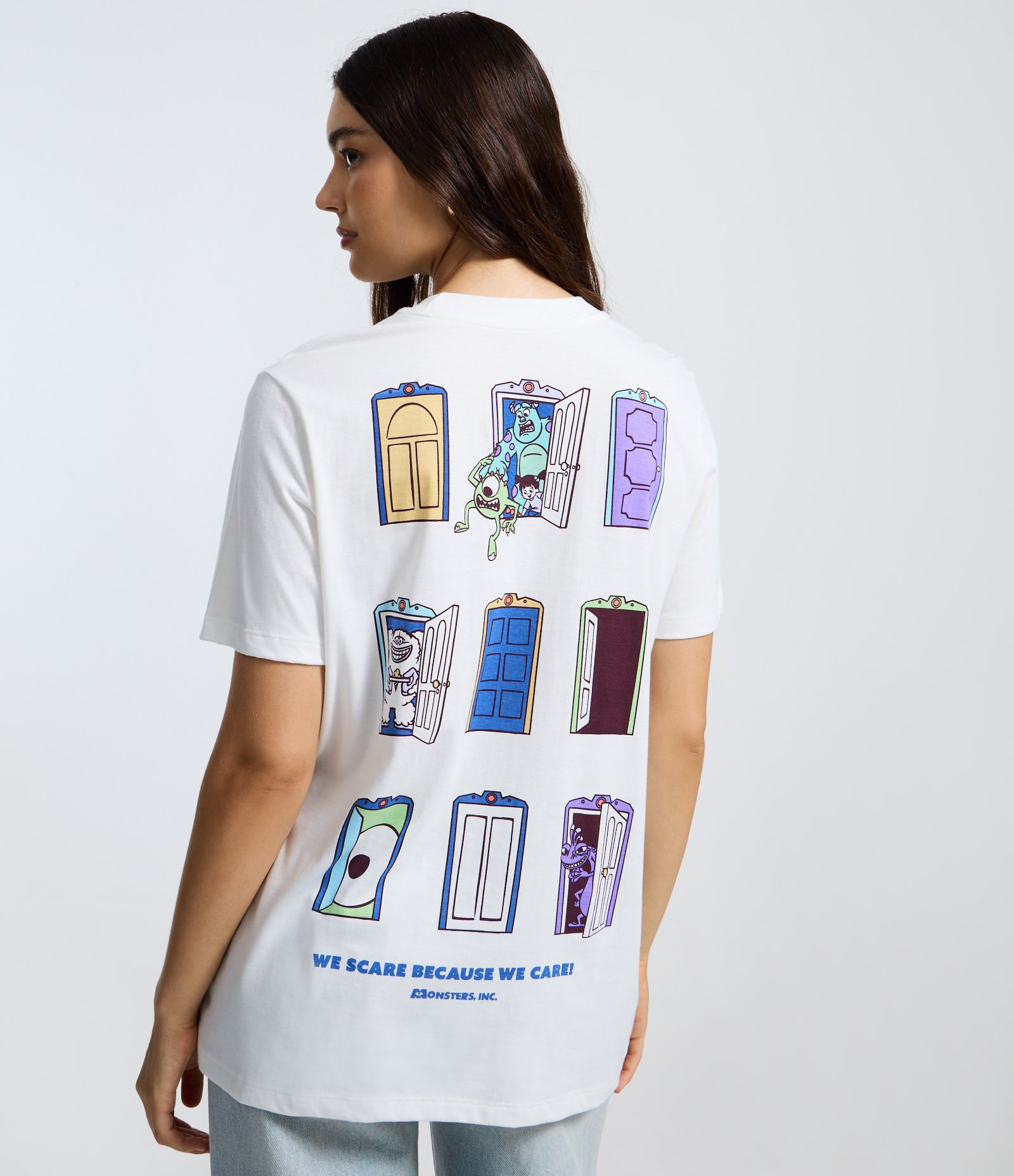 Camiseta em Algodão Estampa Portas Monstros SA Branco 1