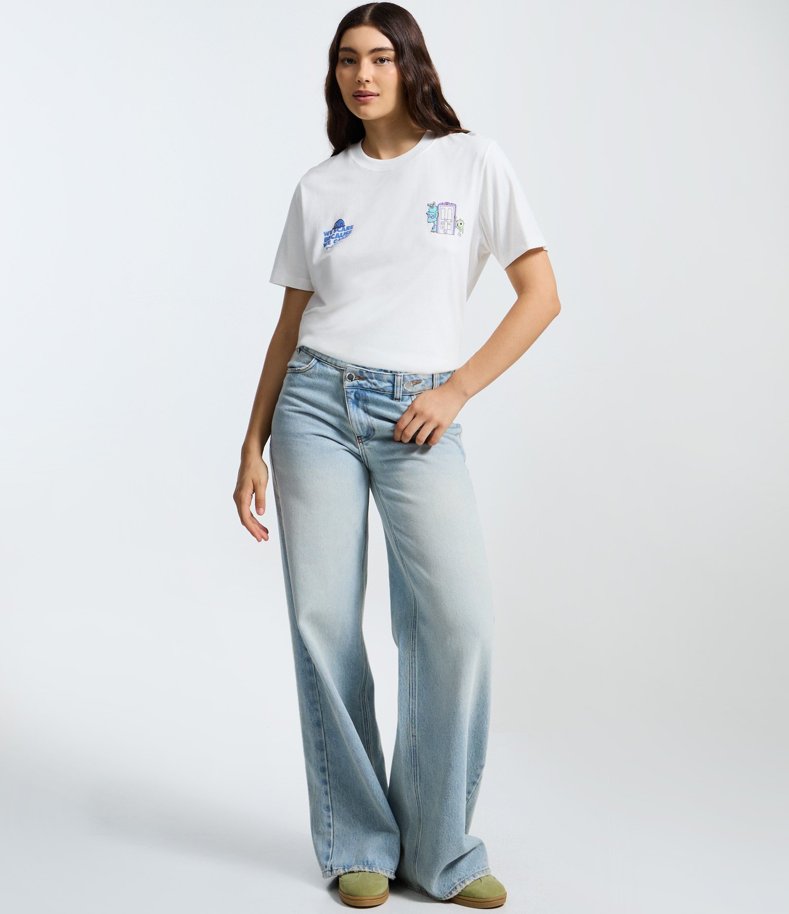 Camiseta em Algodão Estampa Portas Monstros SA Branco 2