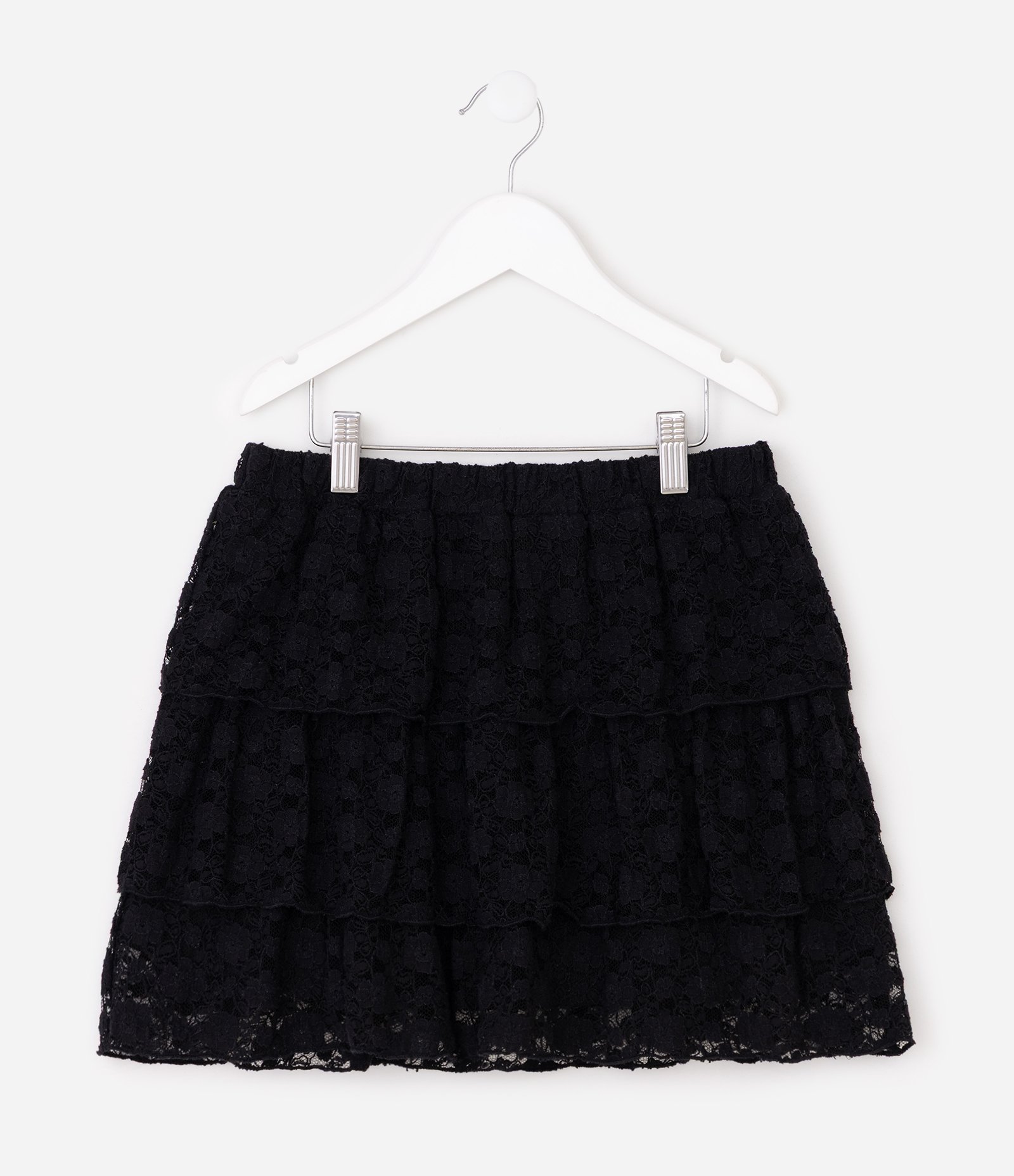 Saia Infantil Godê em Renda com Camadas – Tam 5 a 14 Anos Preto 2
