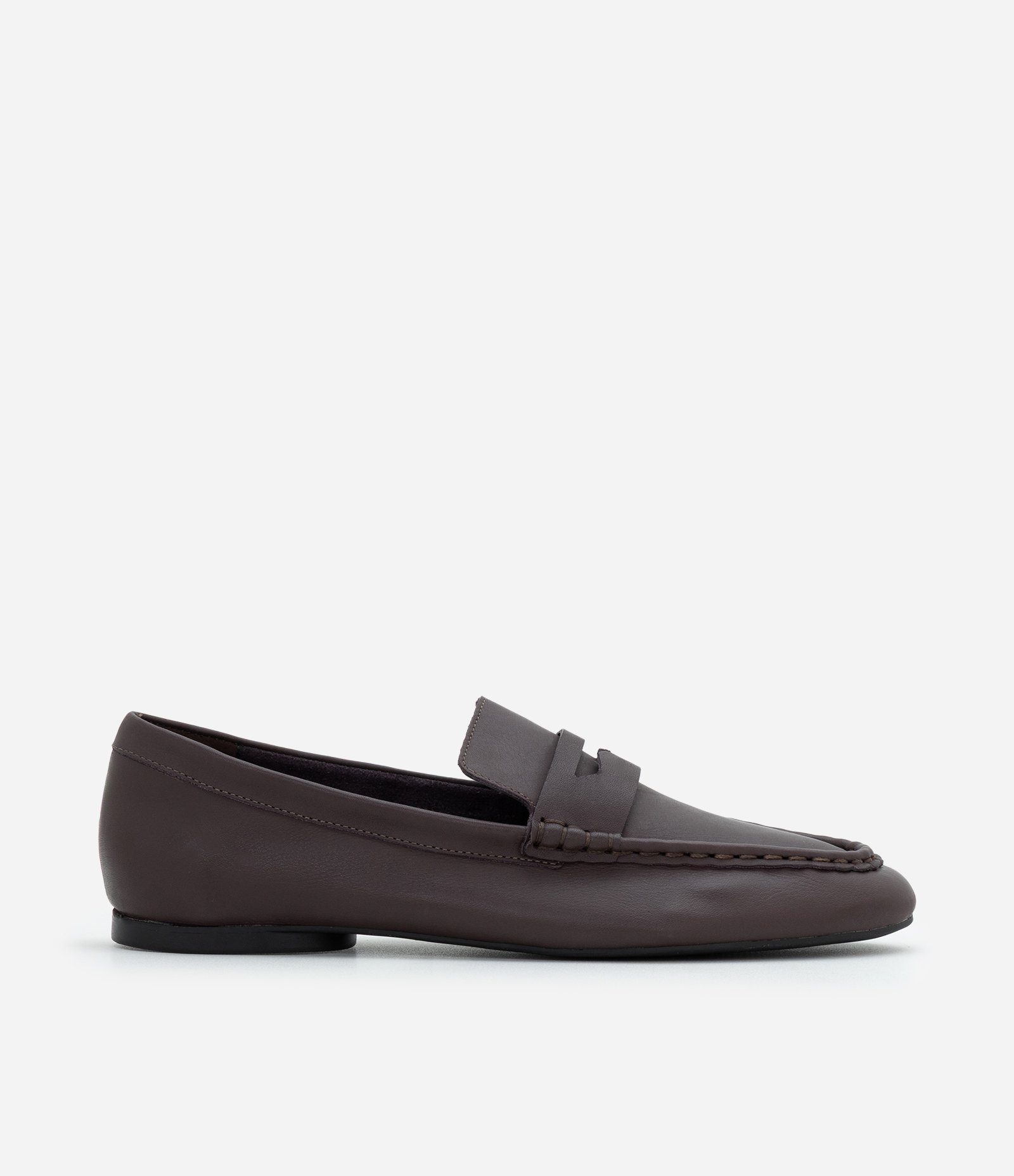Mocassim Penny Loafer em Couro com Recorte Frontal Marrom 1