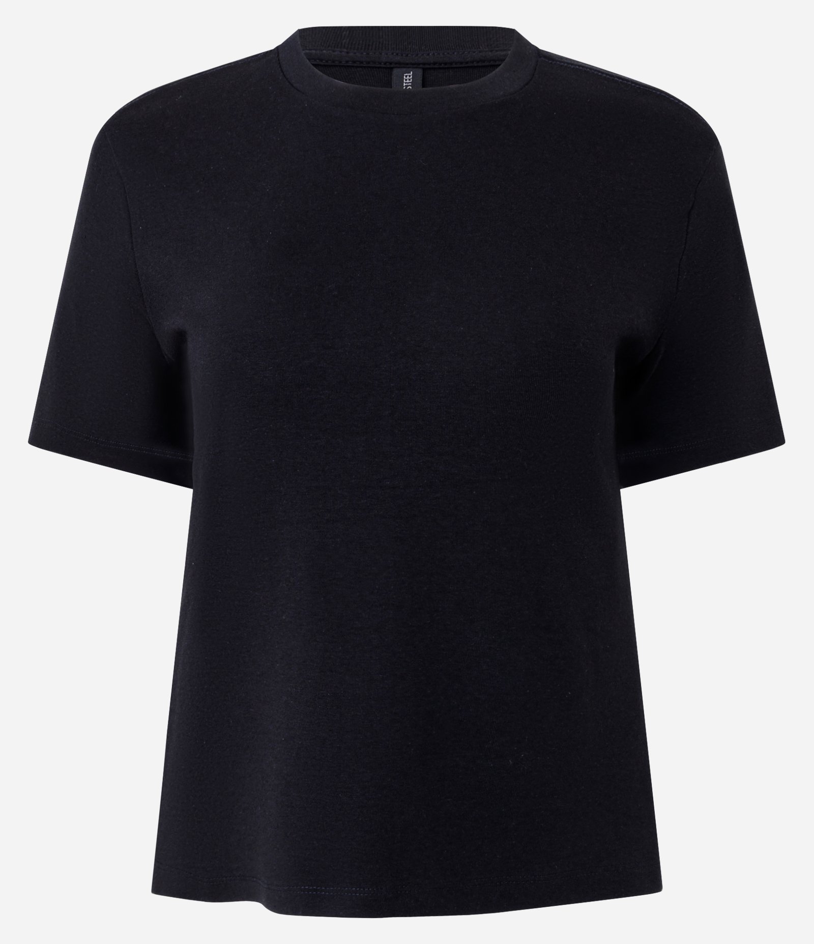 Blusa Básica com Manga Curta e Gola Redonda Preto 1
