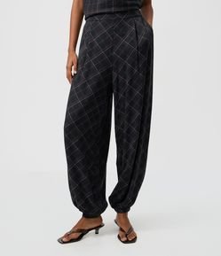 Calça Aladim Xadrez em Viscose