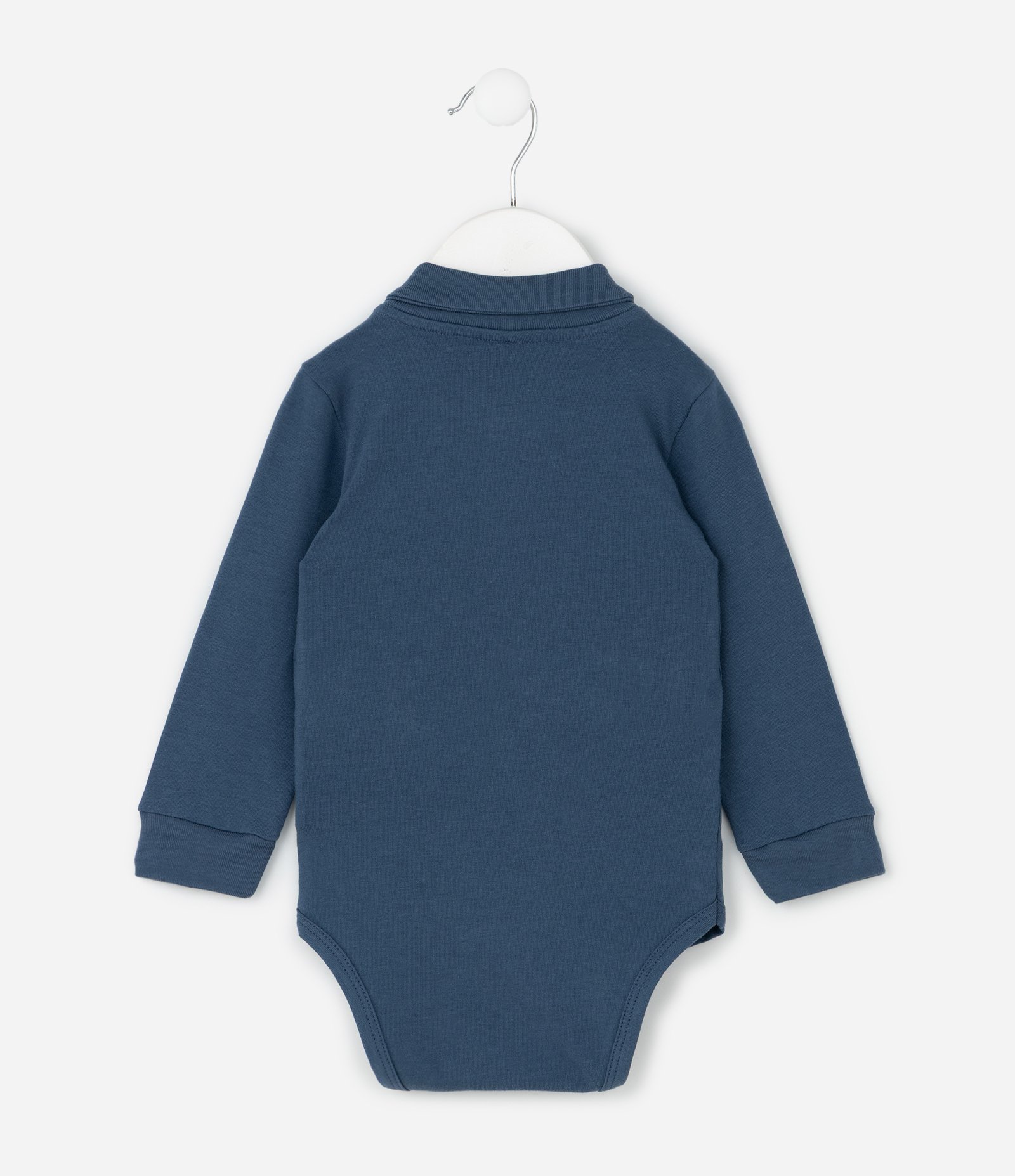 Body Infantil Polo em Cotton com Bordado Urso – Tam 0 a 18 Meses Azul Escuro 2