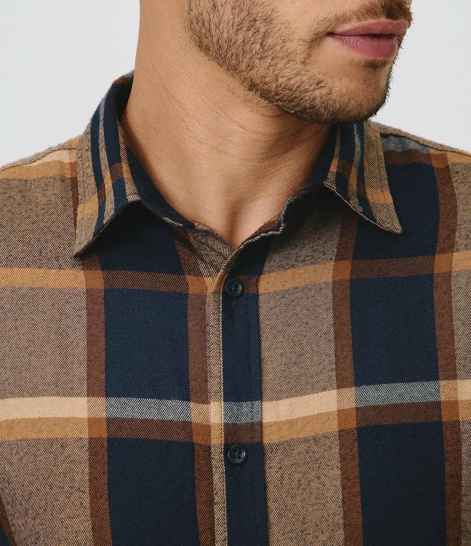 Camisa Flanela Xadrez Manga Longa Azul 2
