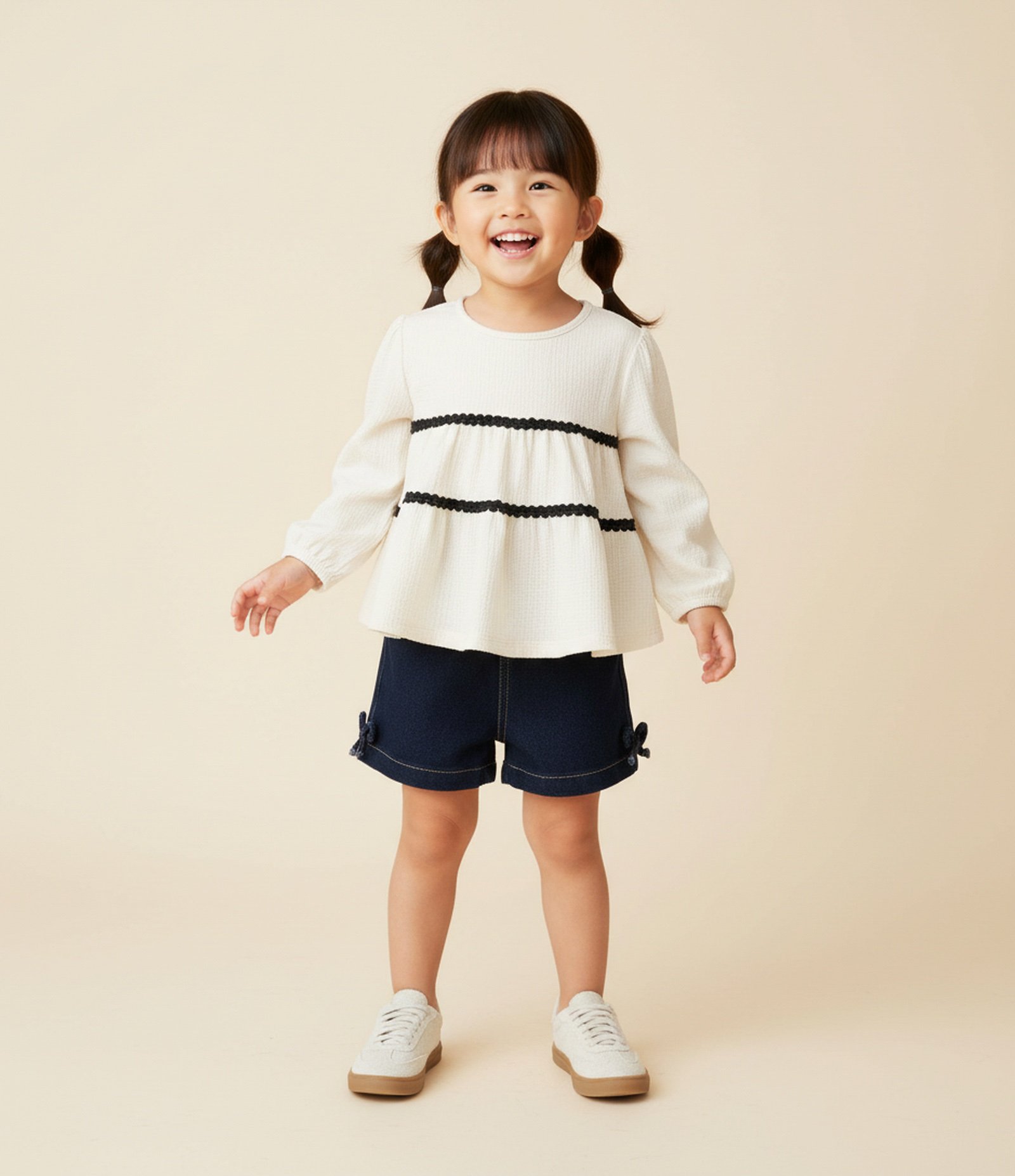 Blusa Batinha Infantil com Sianinha – Tam 1 a 5/6 Anos Off White 1
