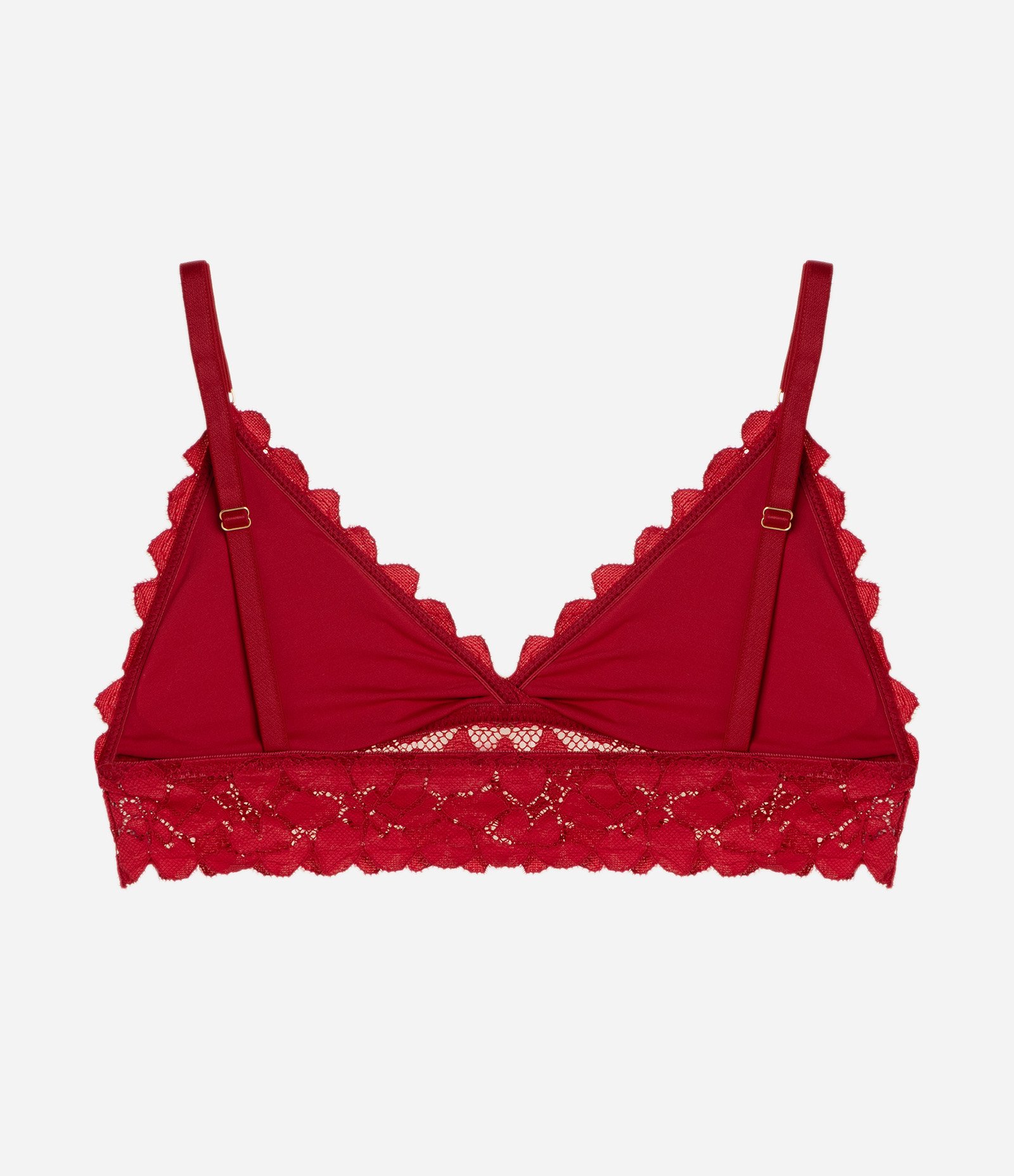 Sutiã Top em Renda com Bojo Removível e Textura Floral Vermelho 6
