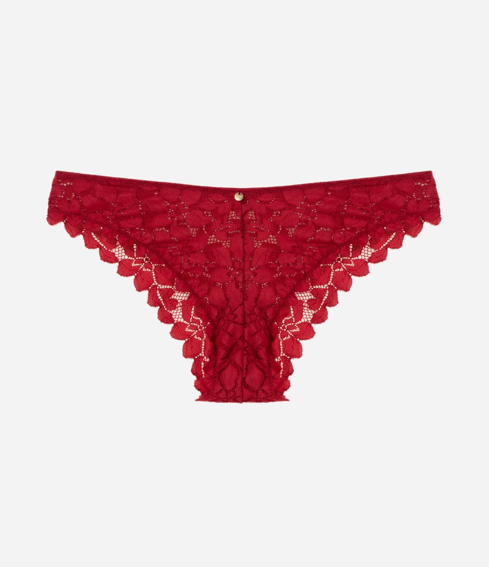 Calcinha Biquíni em Renda Floral Vermelho 5