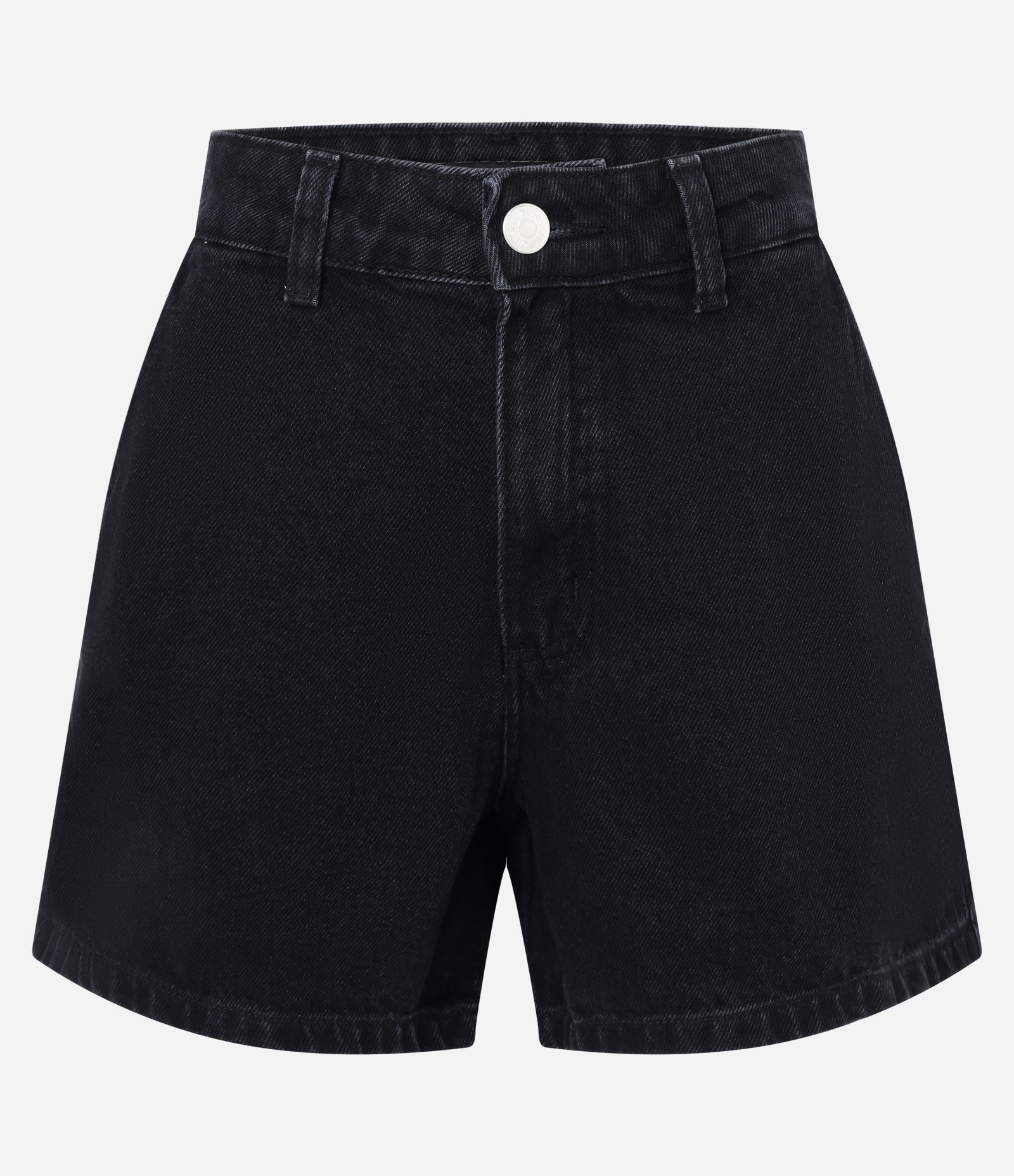 Short Evase em Jeans com Cintura Baixa Preto 2