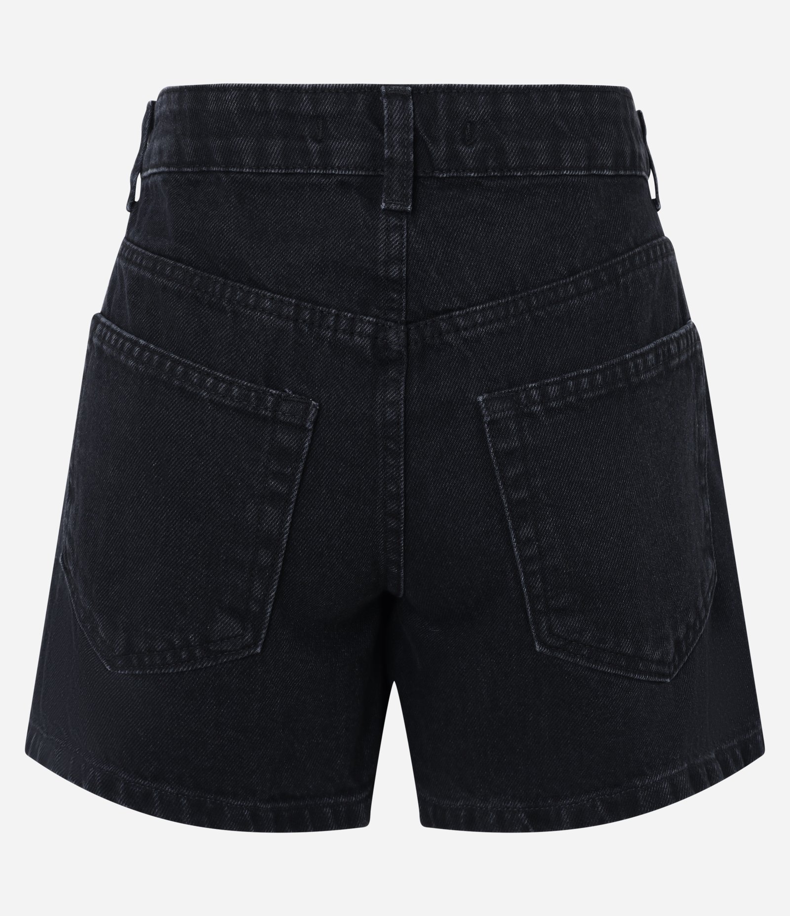 Short Evase em Jeans com Cintura Baixa Preto 3