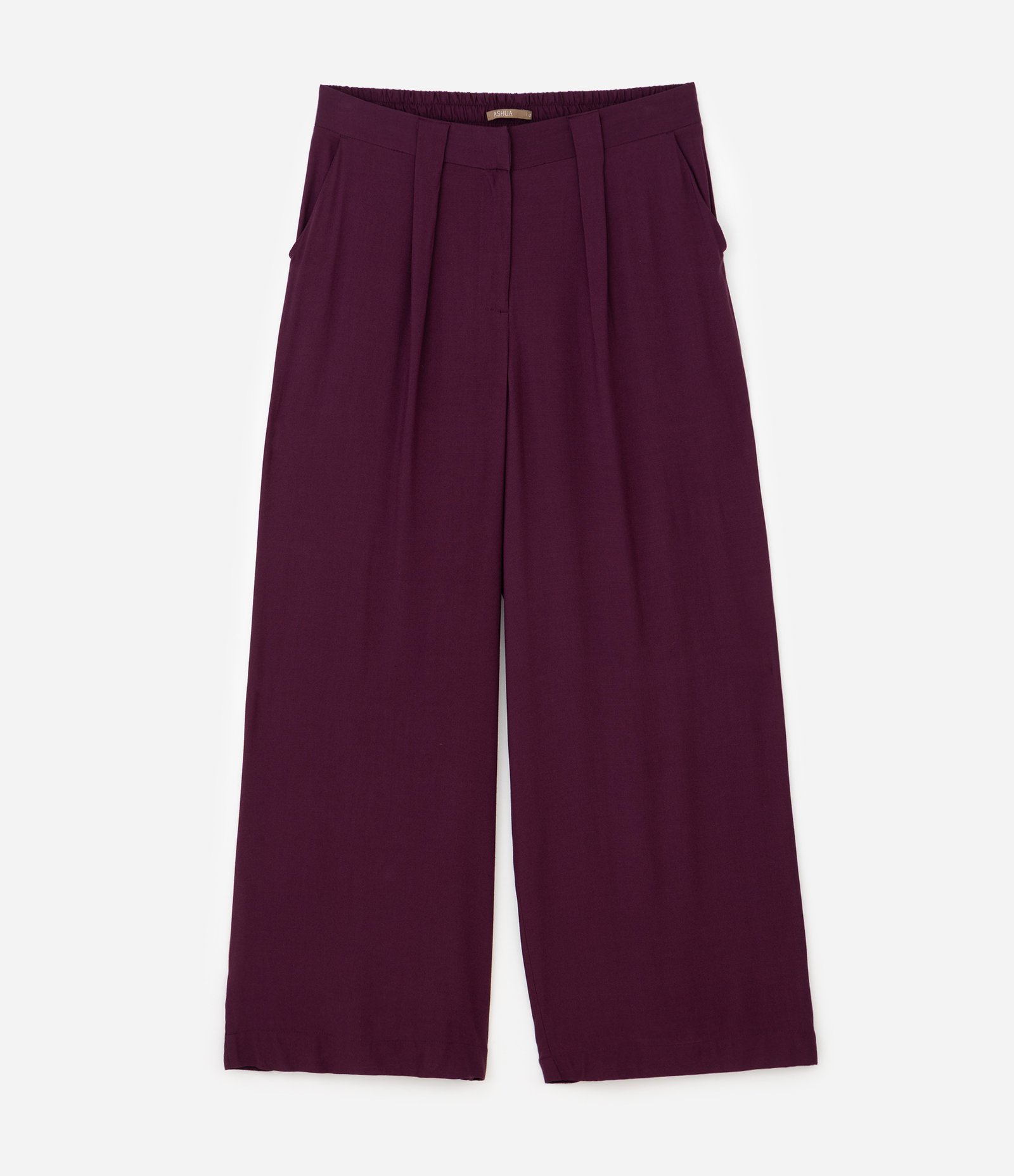 Calça Pantalona Viscose com Pregas Curve & Plus Size Vermelho 5