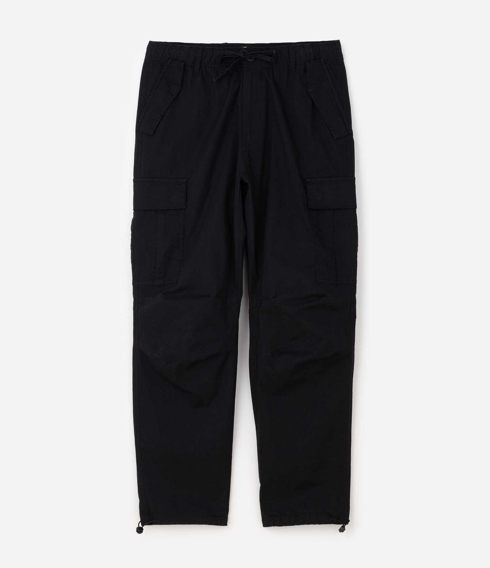 Calça Cargo em Sarja com Bolsos Laterais Preto 1