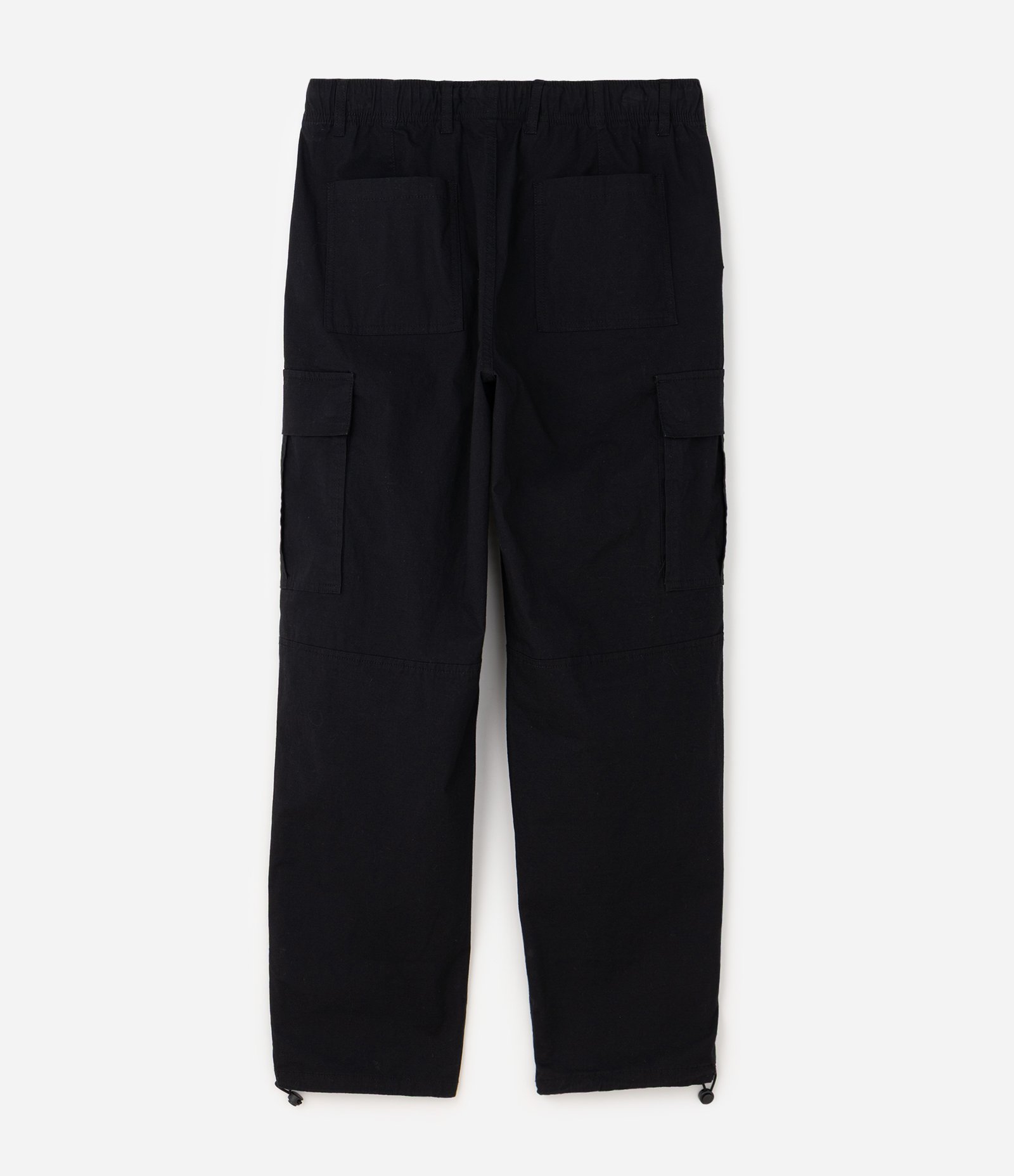 Calça Cargo em Sarja com Bolsos Laterais Preto 2