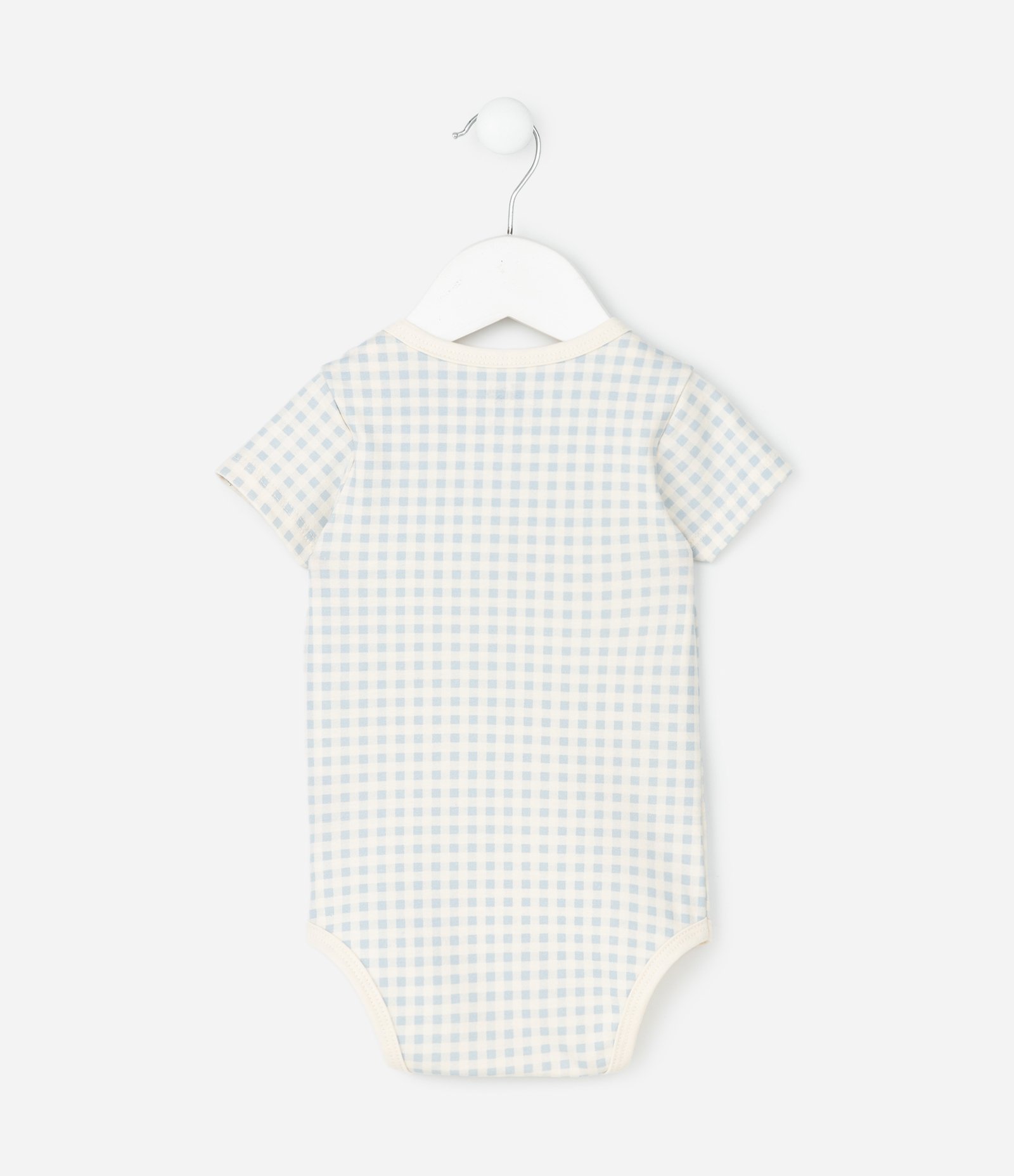 Body Infantil com Estampa Vichy e Ursos em Relevo – Tam RN a 18 Meses Branco/Azul 2